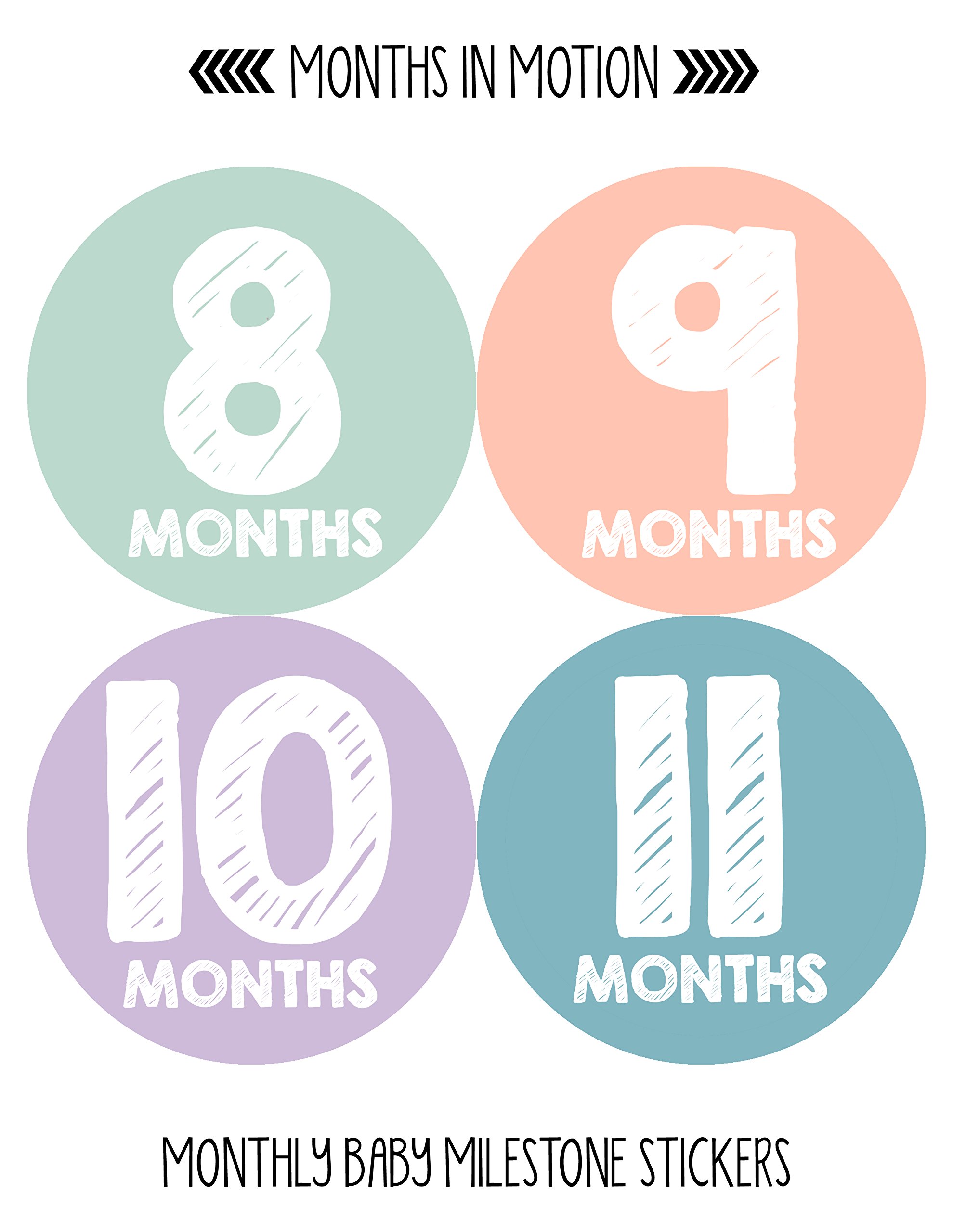 Baby Monthly Milestone Stickers Set of 20 - Newborn Girl Growth Tracking Stickers - Cute Photo Props for First Year Development - Perfect for Baby Photo Albums, Scrapbooking & Monthly Milestone Photos