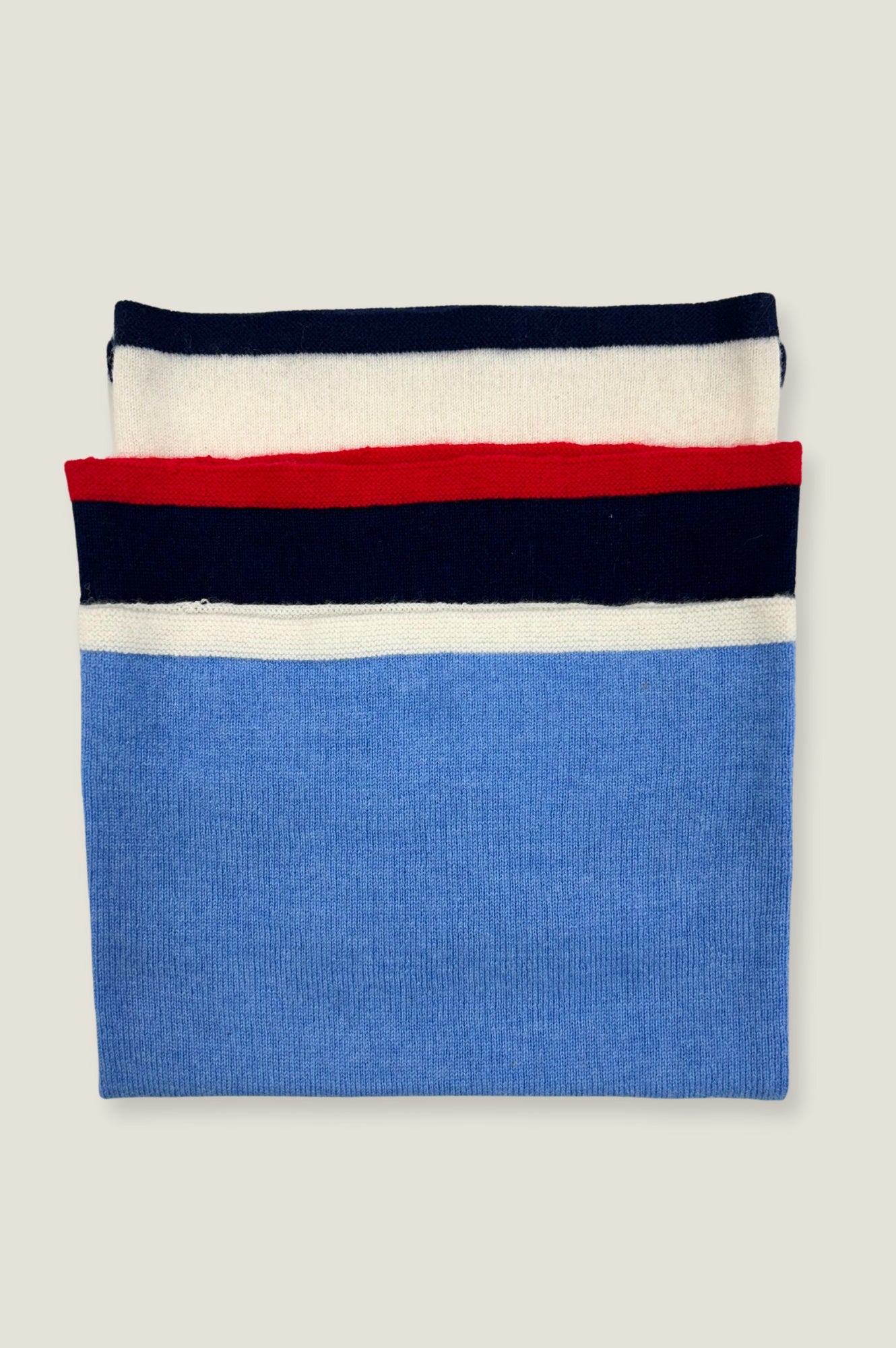 Premium Merino Wool Snood Scarf - Soft & Warm Winter Accessory in Cream & Navy | Perfect for Outdoor Activities, Travel & Cold Weather Fashion