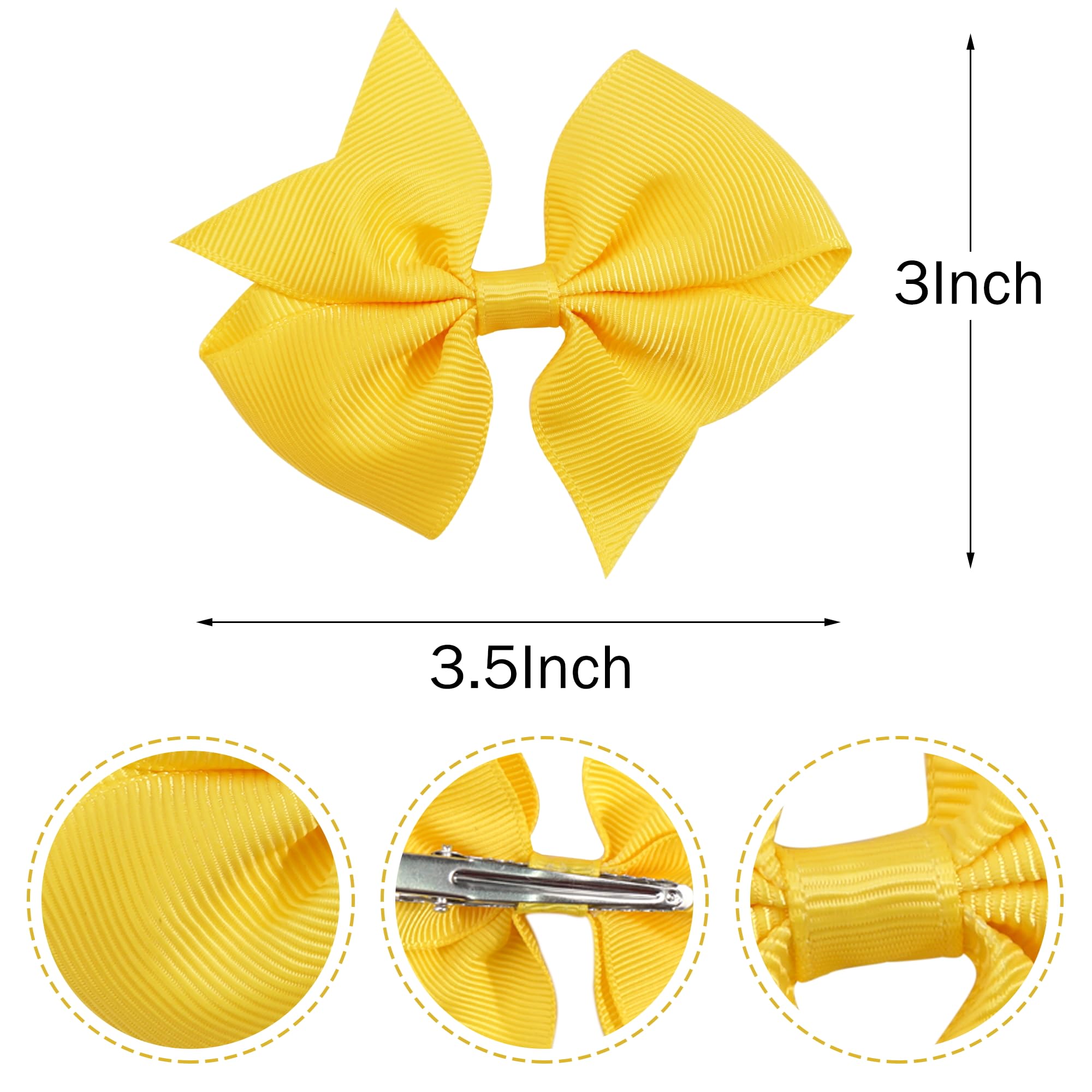30PCS Girls' Hair Clips Set - 15 Colorful Grosgrain Ribbon Alligator Clips (3.5 Inch) for Toddlers & Kids - Perfect for School, Parties, Holidays & Daily Hair Styling
