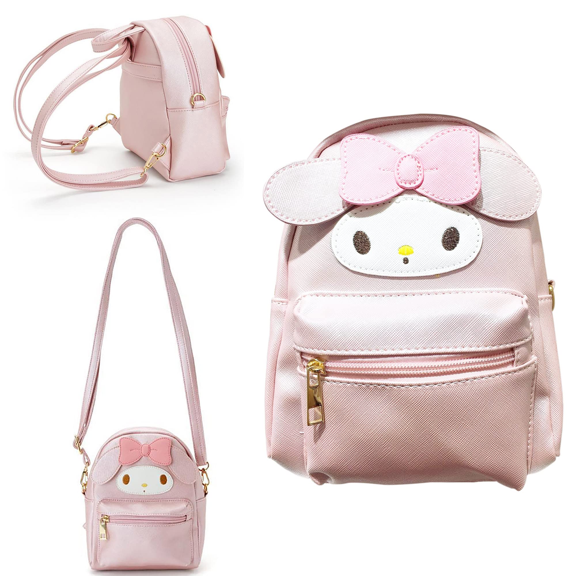 Cute Anime Mini PU Backpack for Kids Girls - Pink Cosplay Bag for School & Travel