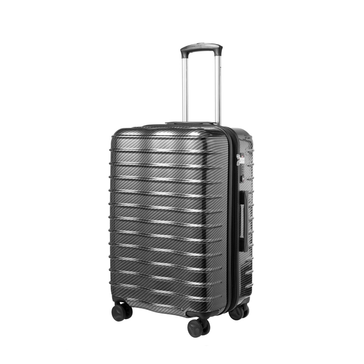 Daycrown 802 Carbon Fiber Texture Luggage - Lightweight Durable Suitcase for Travel, Business Trips & Vacations