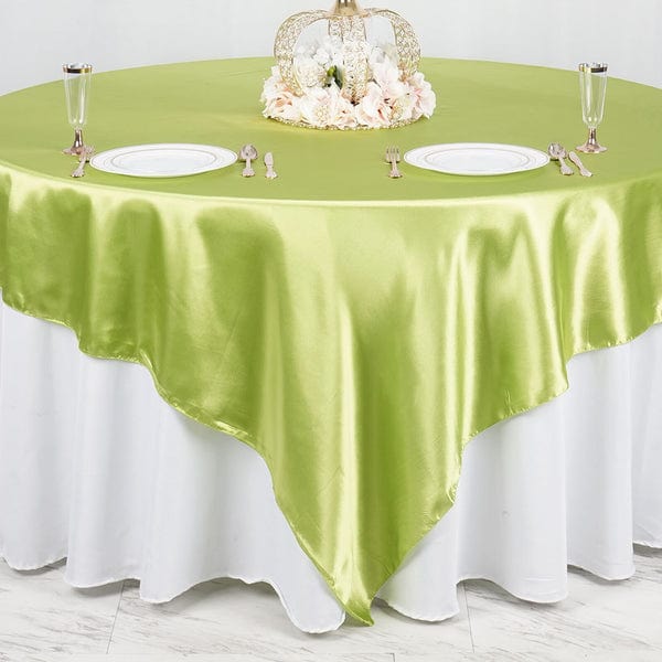 90 x 90 Inch Satin Table Overlay - Premium Square Tablecloth for Weddings, Parties & Events - Elegant Dining Table Cover for Home Decor & Special Occasions