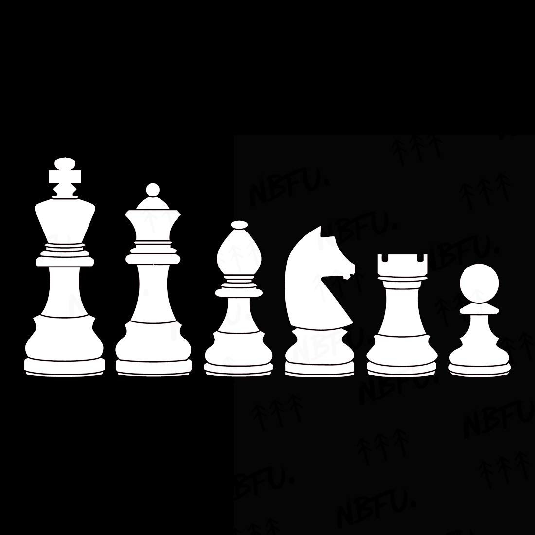 Premium Waterproof Vinyl Chess Pieces Player (White) Decal Stickers - Set of 2 | Laptop, Phone, Helmet, Car Window, Bumper, Mug, Cup, Door & Wall Decoration | Perfect for Chess Lovers, Gamer Gifts & Home Office Decor