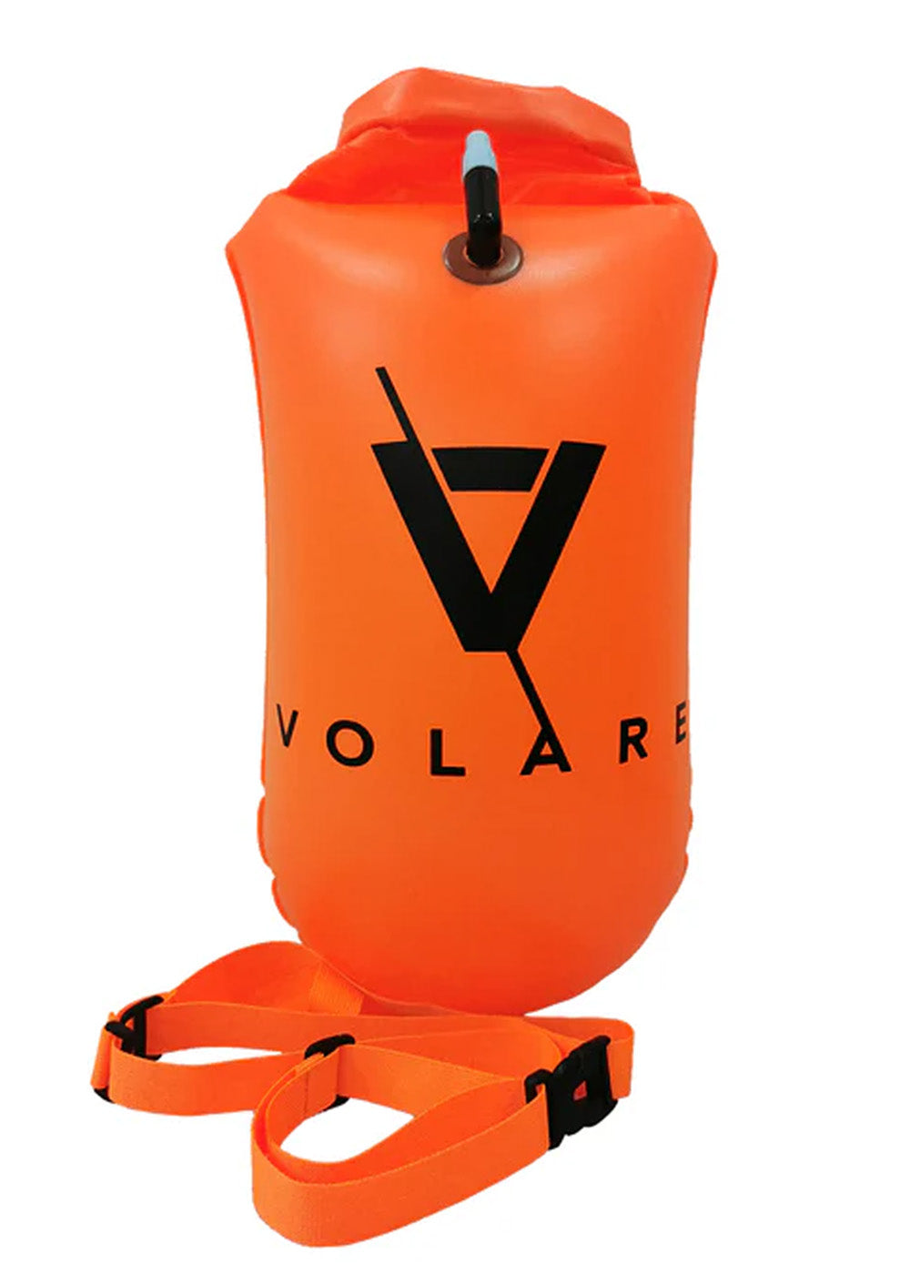 Volare Swim Buoy 15L - High Visibility Safety Float for Open Water Swimming, Triathlon Training & Beach Activities - Bright Orange Inflatable Swim Buoy with Dry Bag Storage