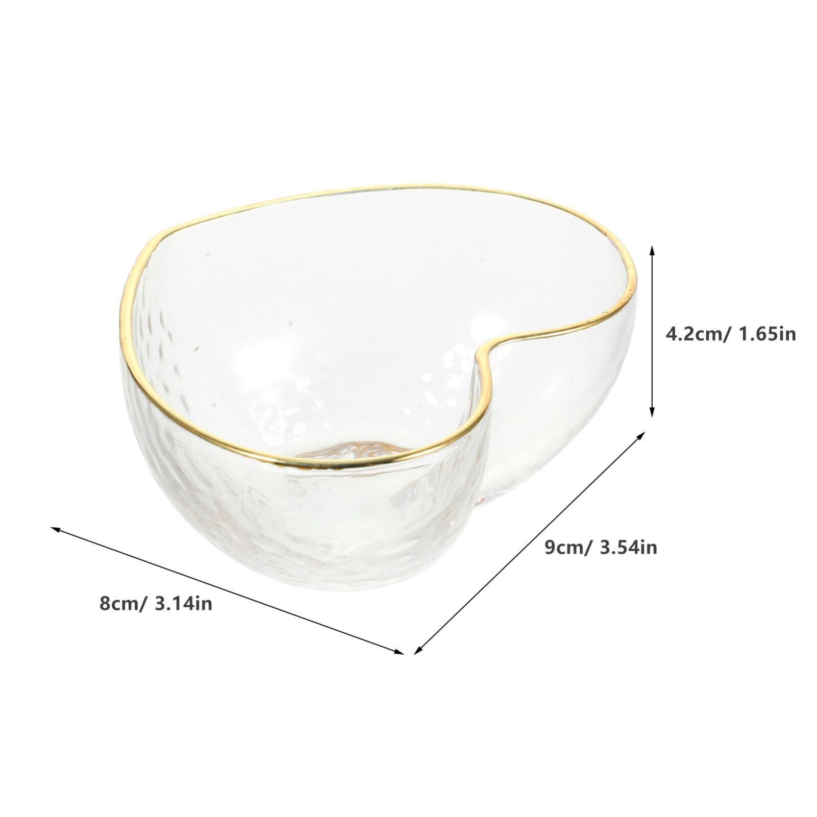 Luxshiny Elegant Heart-Shaped Dessert Bowl with Gold Trim - Perfect for Serving Fruit Salad, Snacks, Ice Cream & Trifle - Ideal for Entertaining, Parties & Special Occasions