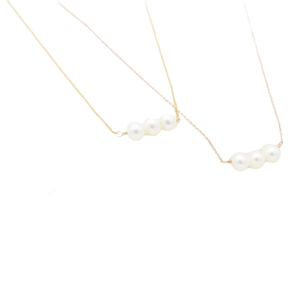 Shree Narayani 3 Pearls Necklace - Genuine Freshwater Pearl Jewelry for Women, Elegant Bridal Gift & Wedding Present, Perfect for Anniversaries, Date Nights & Special Occasions
