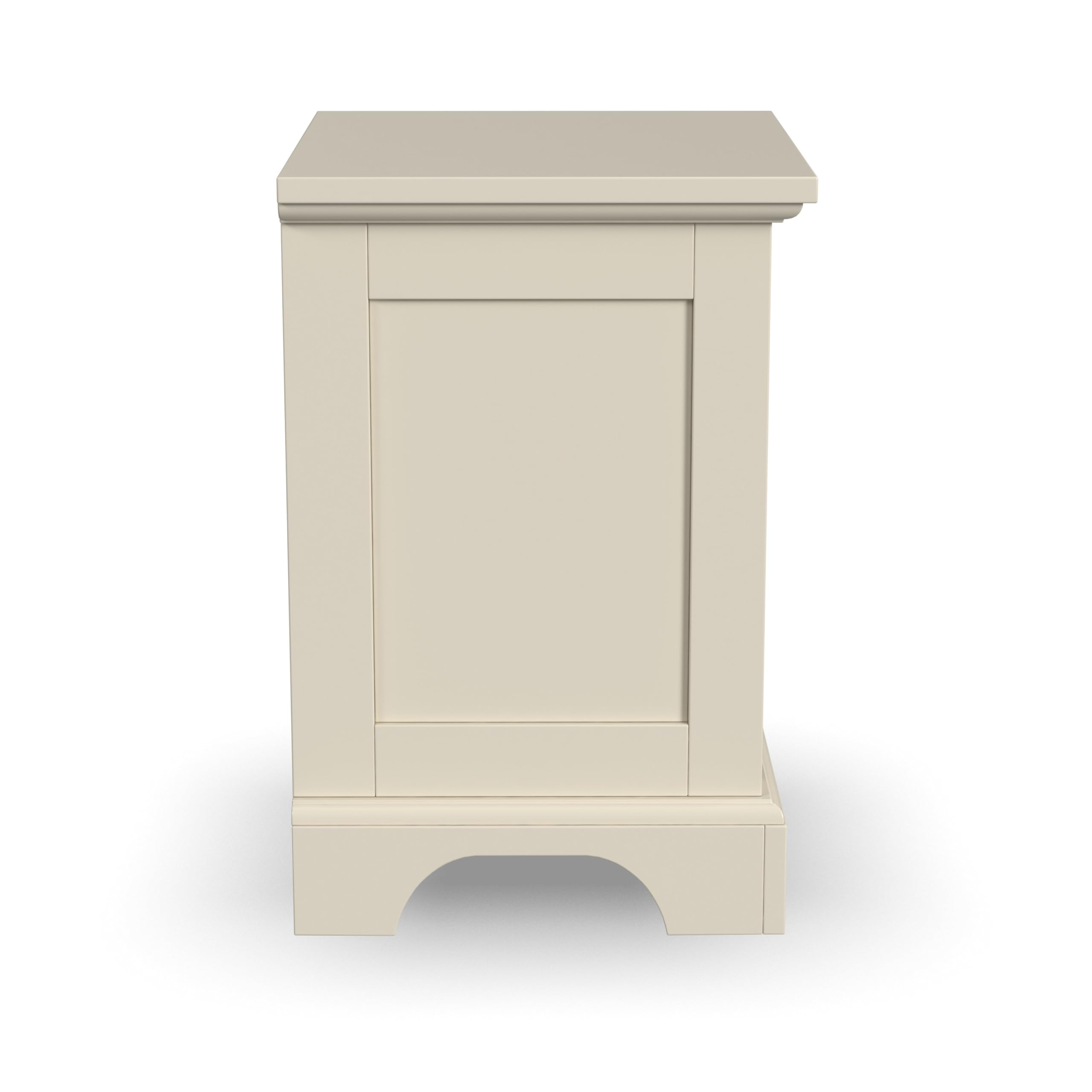 Homestyles Naples Off-White Nightstand with Drawer - Bedside Table for Bedroom, Living Room & Guest Room - Modern Storage Furniture with Smooth Gliding Drawer
