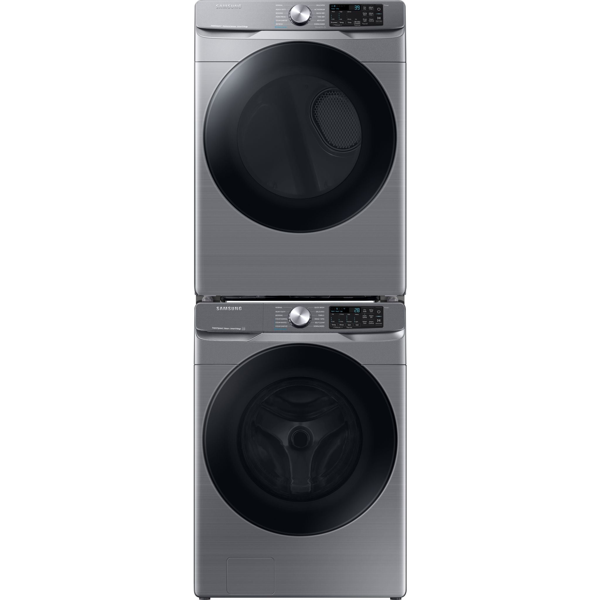 Samsung WF45B6300AP Front Load Washer and DVE45B6305P Electric Dryer Set - Energy Efficient Grey Laundry Pair for Home & Apartment Use