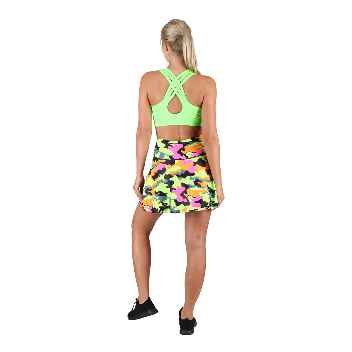 Neon Lime Cross Back Sports Bra - High Support Workout Top for Running, Yoga & Gym - Breathable & Comfortable Activewear for Women