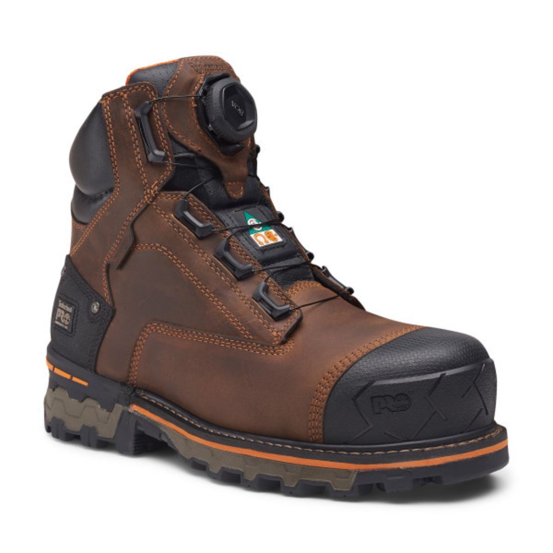 Timberland Pro Boondock BOA® Men's Waterproof Work Boots with Composite Safety Toe - TB0A66KYEM4 Brown | Ideal for Construction, Industrial & Outdoor Work