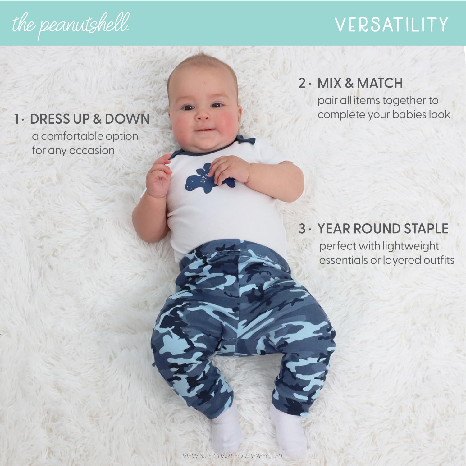 The Peanutshell Baby Layette Gift Set for Boys - 23-Piece Newborn to 24 Months Baby Clothes Set - Blue Camo Print - Perfect for Baby Showers, Birthdays & Newborn Essentials
