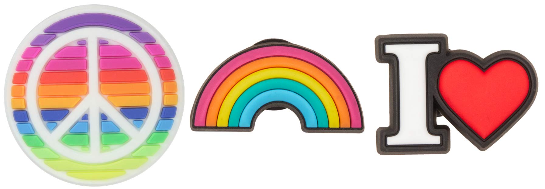 Crocs Jibbitz 3-Pack Rainbow Shoe Charms | Fun & Colorful Jibbitz for Crocs Clogs & Sandals | Perfect for Kids & Adults Customization | Great for School, Beach & Everyday Wear