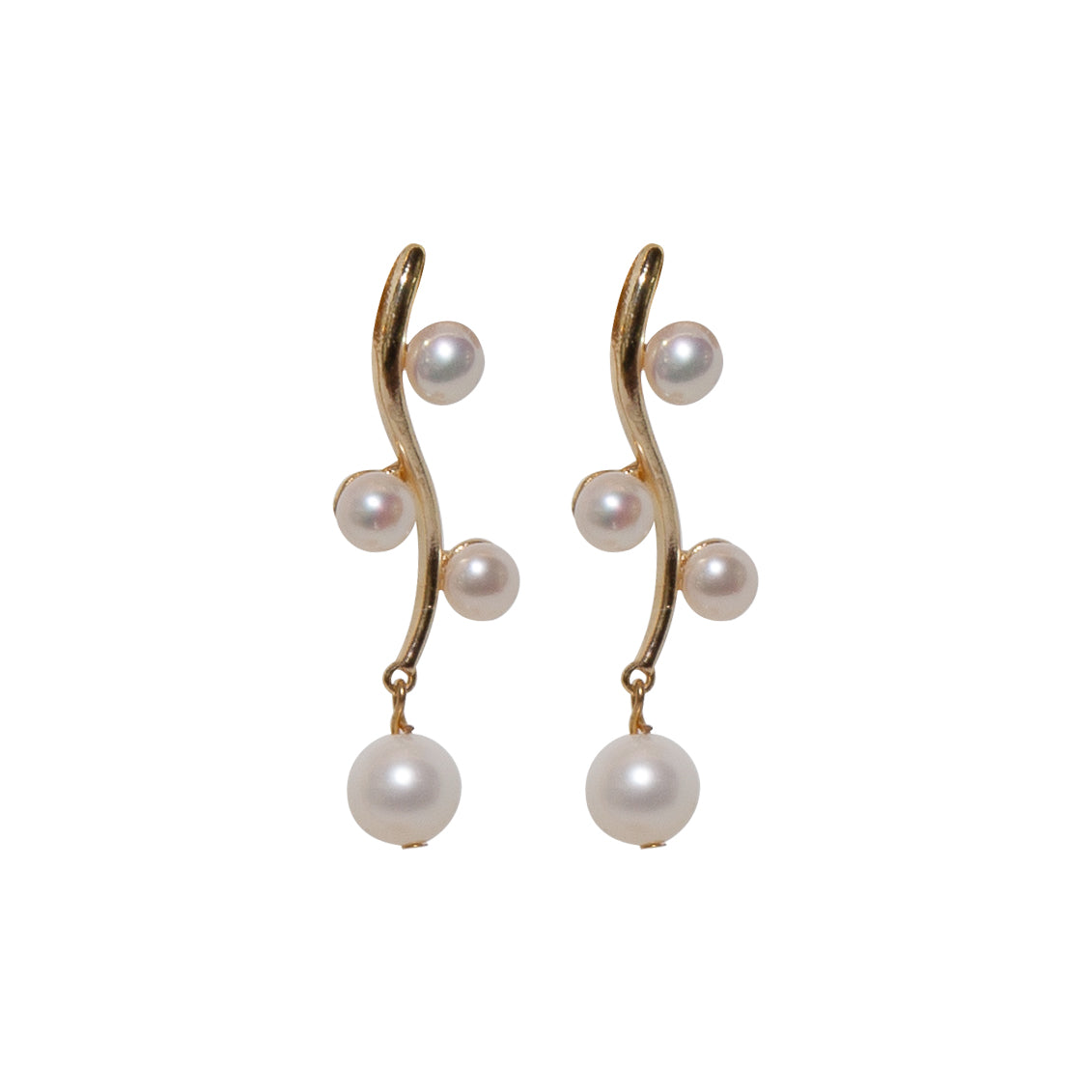 Pearl Symphony Drop Stud Earrings - Elegant Pearl Dangle Earrings for Women | Perfect for Weddings, Parties & Special Occasions