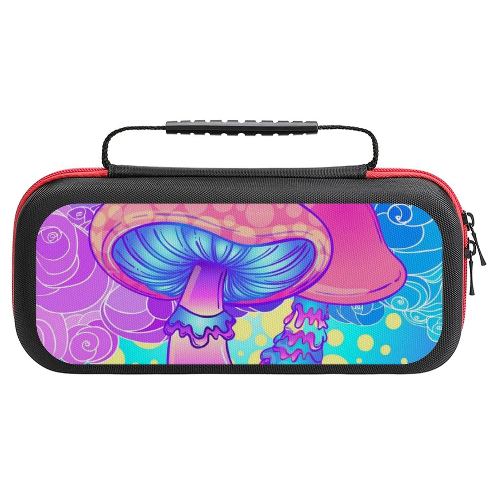 FunnyStar Magic Mushroom Psychedelic Carrying Case for Nintendo Switch - Protective Storage Pouch with Hallucination Design - Perfect for Travel, Gaming Parties & On-the-Go Protection