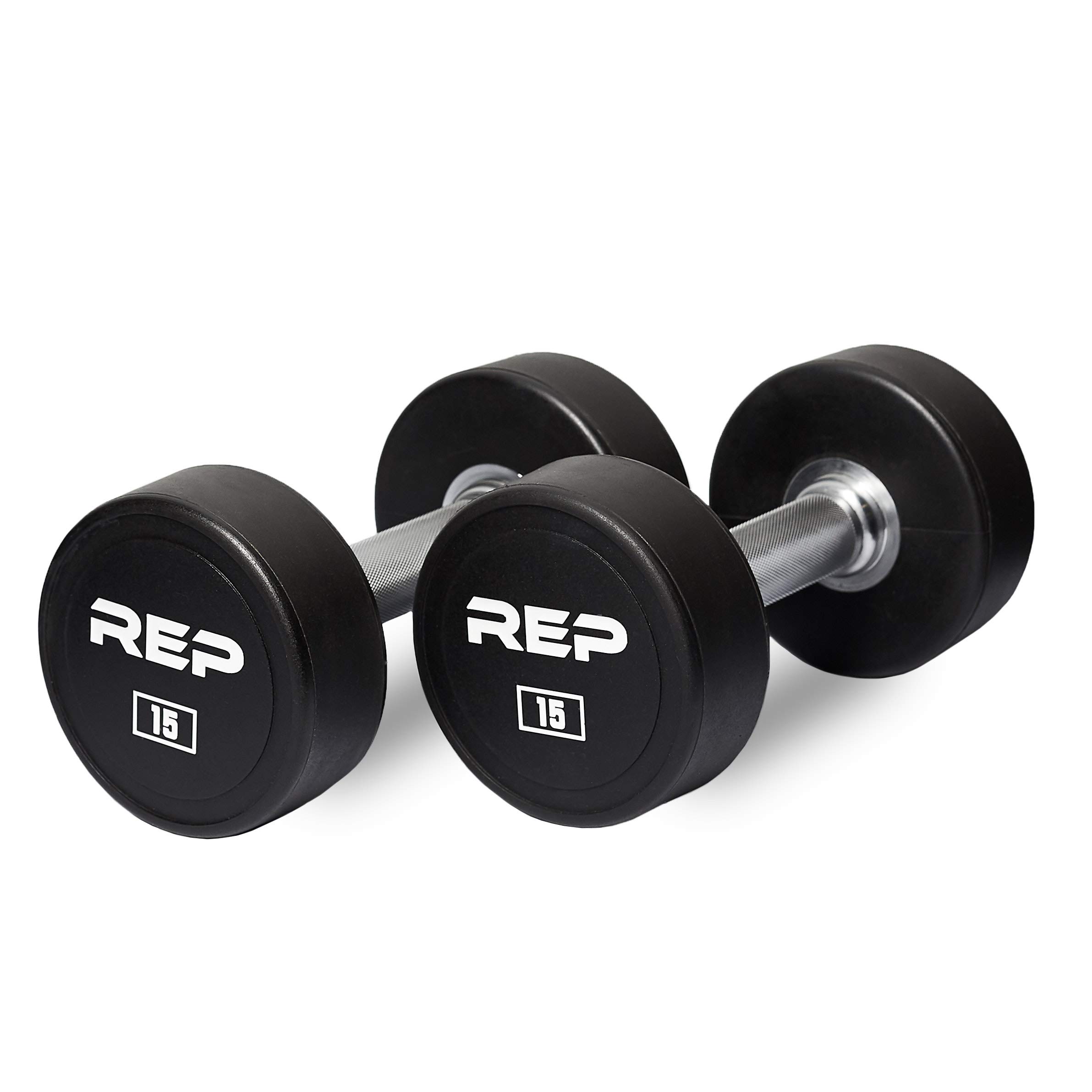 Rep Fitness Urethane Coated Dumbbells - Premium Weight Lifting Equipment for Home & Gym Workouts | Individual Pairs & Complete Sets for Strength Training, CrossFit, and Fitness Enthusiasts