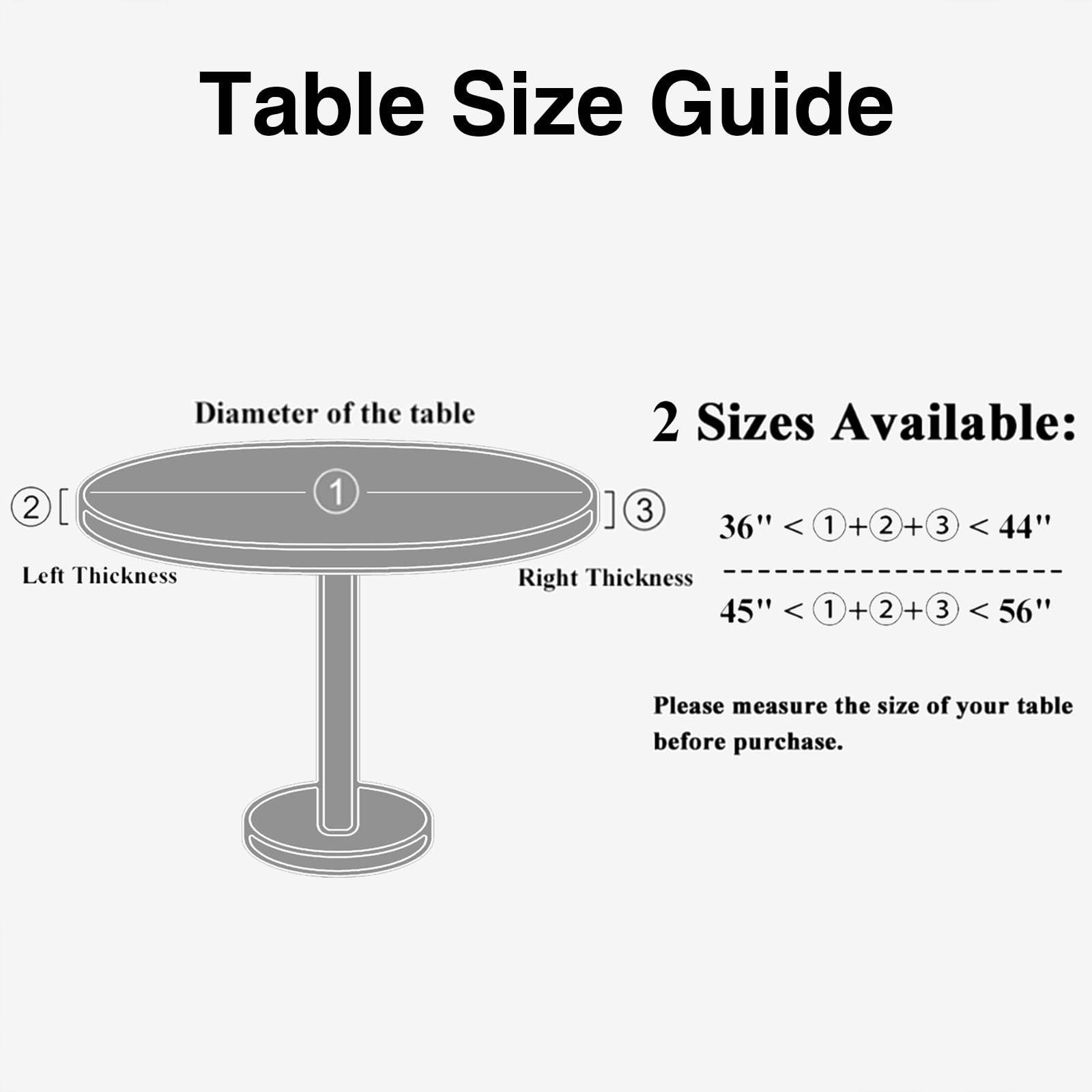 Elastic Waterproof Round Tablecloth - Washable Polyester for 45-56