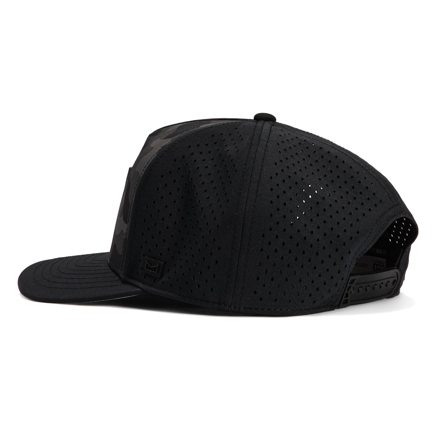 Melin Odyssey Stacked Hydro Snapback Hat - Black & Camo | Adjustable Unisex Baseball Cap for Men & Women | Perfect for Outdoor Sports, Hiking, and Casual Wear