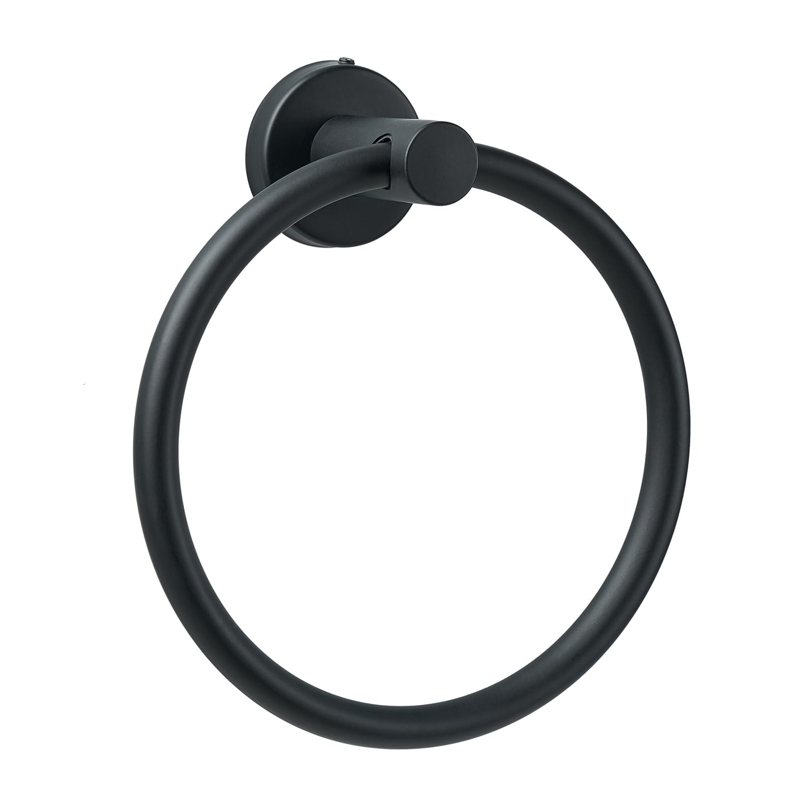 Black Stainless Steel Towel Ring for Bathroom & Kitchen - Modern Wall Mount Hand Towel Holder - Rustproof Round Towel Rack for Bath, Spa & Powder Room Decor