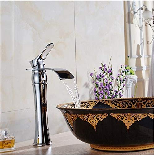 Burgos Single Handle Bathroom Sink Faucet with Drain - Modern Waterfall Spout for Vanity & Powder Room - Easy Installation & Durable Finish
