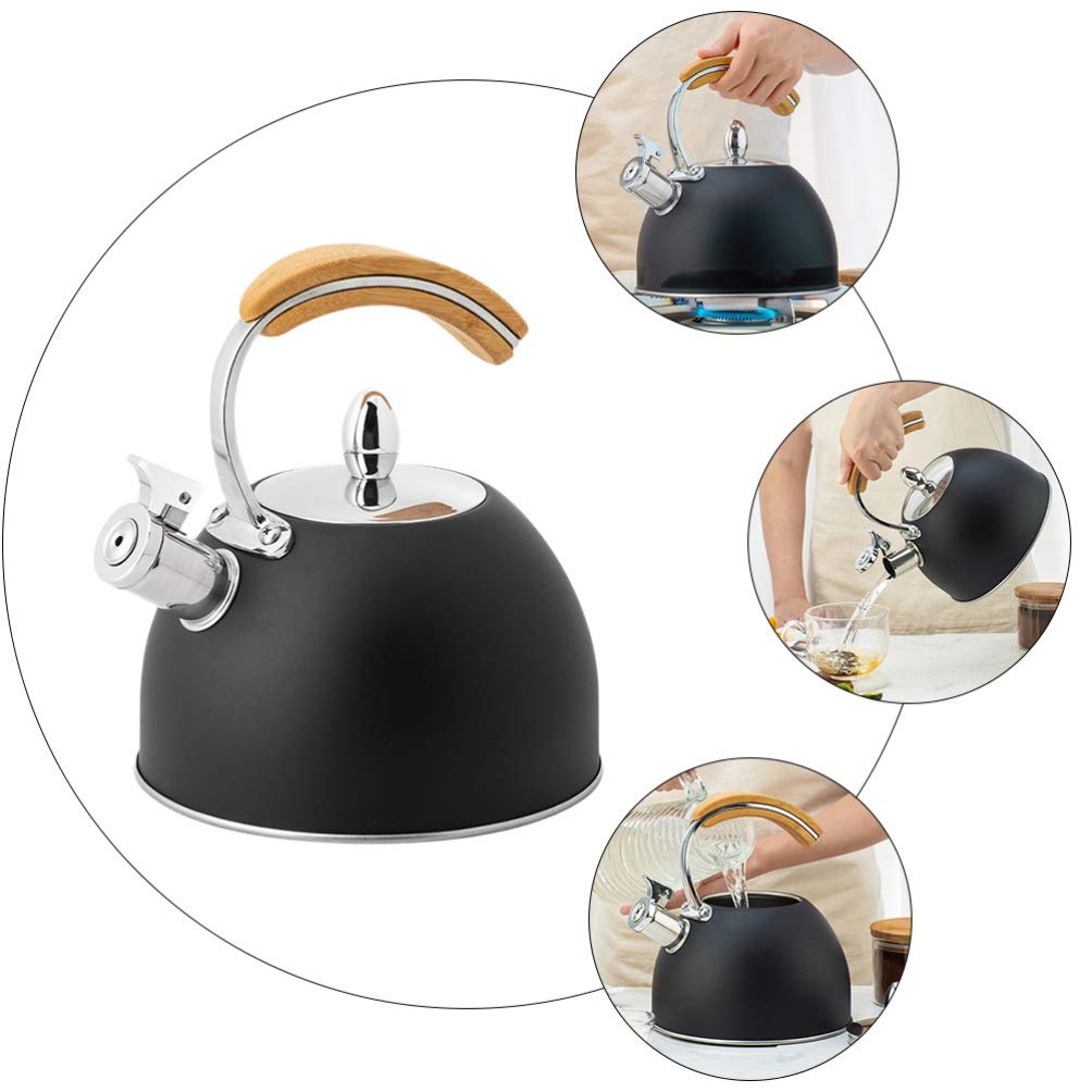 1 Pc Stainless Steel Whistling Tea Kettle - Portable Household Water Heating Kettle for Stovetop & Camping - Durable & Practical Kitchen Essential for Tea, Coffee & Hot Water