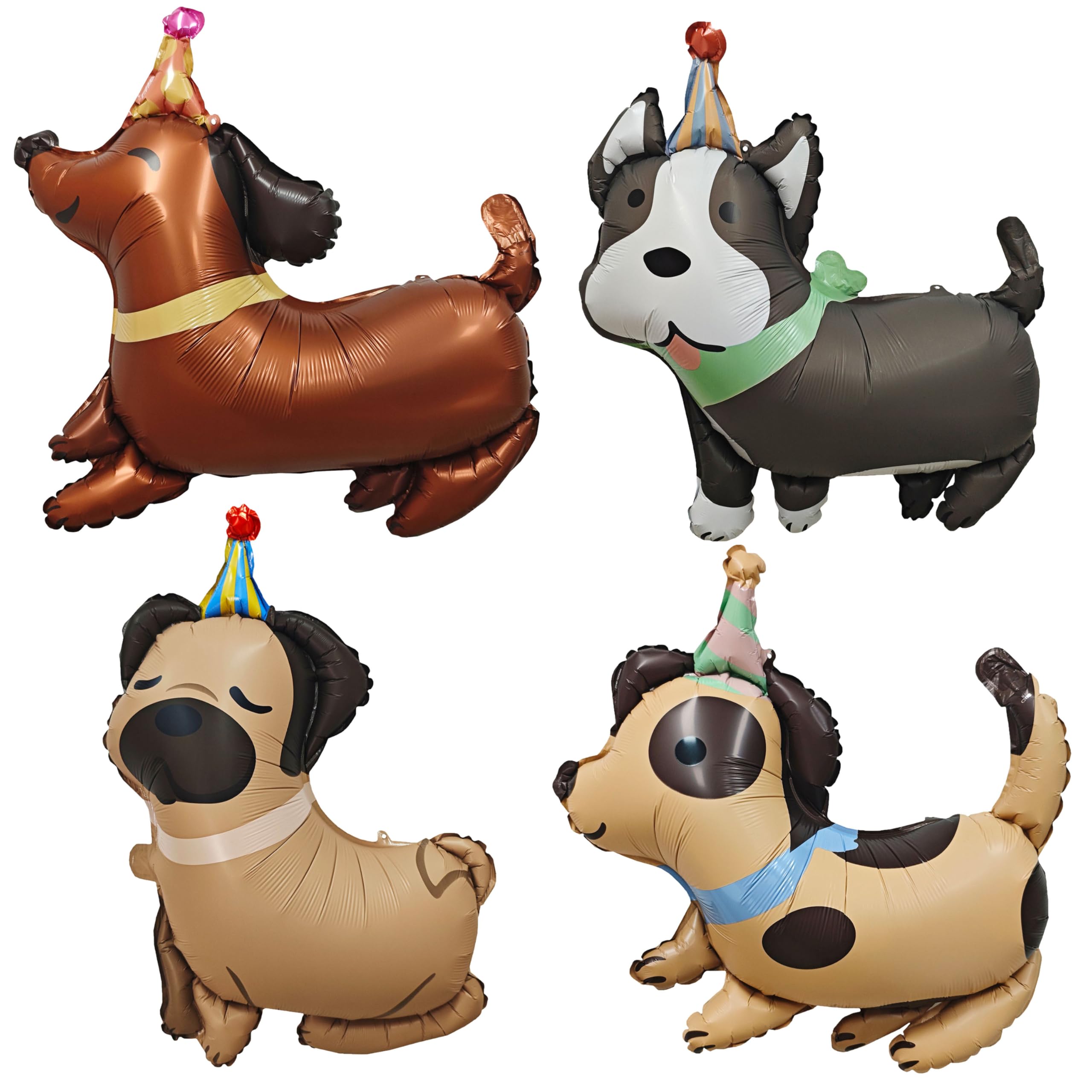 4PCS Animal Dog Balloons - Cute Puppy Foil Mylar Balloons for Dog Birthday Party, Baby Shower & Pet Themed Decorations | Perfect for Kids Gifts, Pet Celebrations and Home Decor
