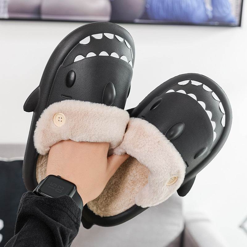 Kawaii Comfy Indoor Shark Slippers for Women & Men - Soft Plush House Shoes with Non-Slip Sole - Perfect for Home, Lounge, Dorm & Gift Giving
