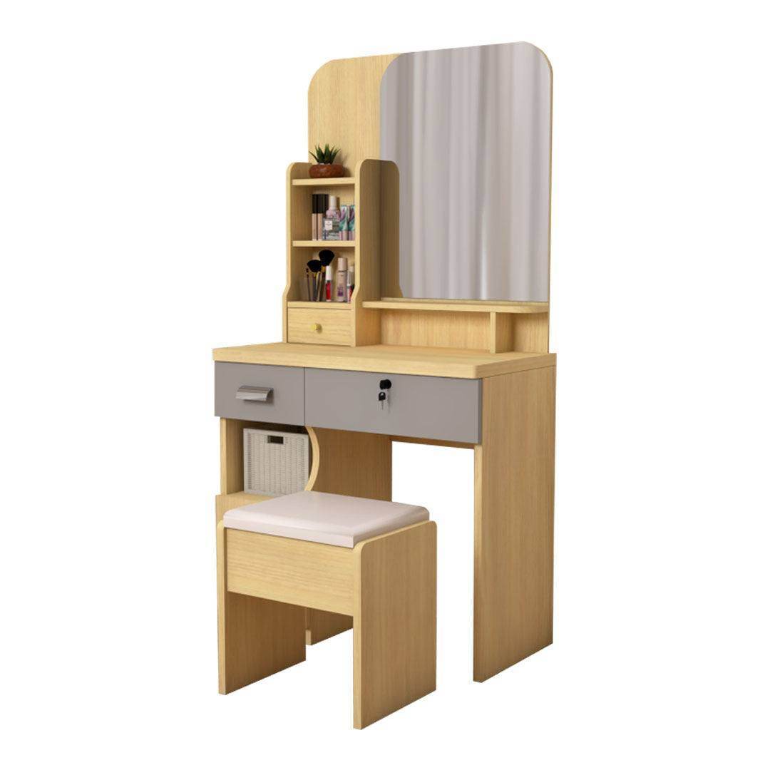 Eldora Vanity Dressing Table with Mirror and Stool - Elegant Makeup Desk for Bedroom, Bathroom & Salon - Perfect for Makeup, Skincare & Hair Styling