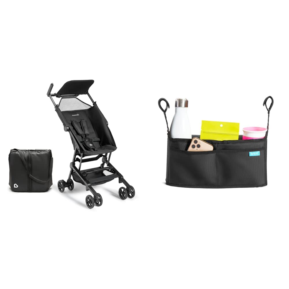 Munchkin Sparrow Ultra Compact Lightweight Travel Stroller for Babies & Toddlers with Organizer Bag - Black | Perfect for Air Travel, Shopping & Daily Outings