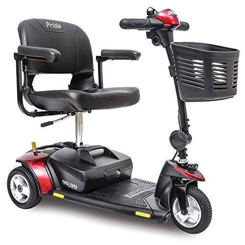 Pride Mobility Go-Go Elite 3-Wheel Mobility Scooter with 12Ah Batteries, Flat-Free Tires & Charger - Ideal for Indoor/Outdoor Use, Shopping & Travel
