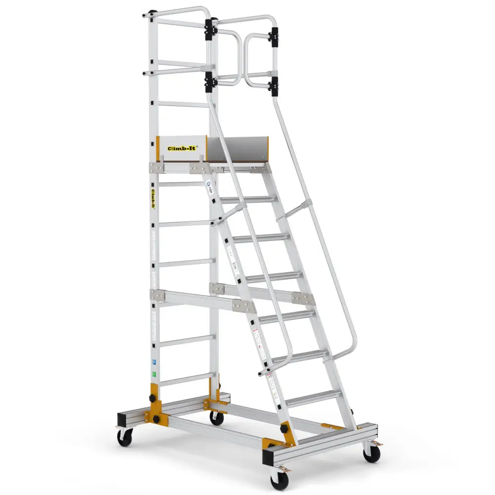 Climb It Mobile Steps with Safety Gate - Adjustable Baby Stairs for Home & Playtime - Perfect for Toddler Safety & Indoor Climbing
