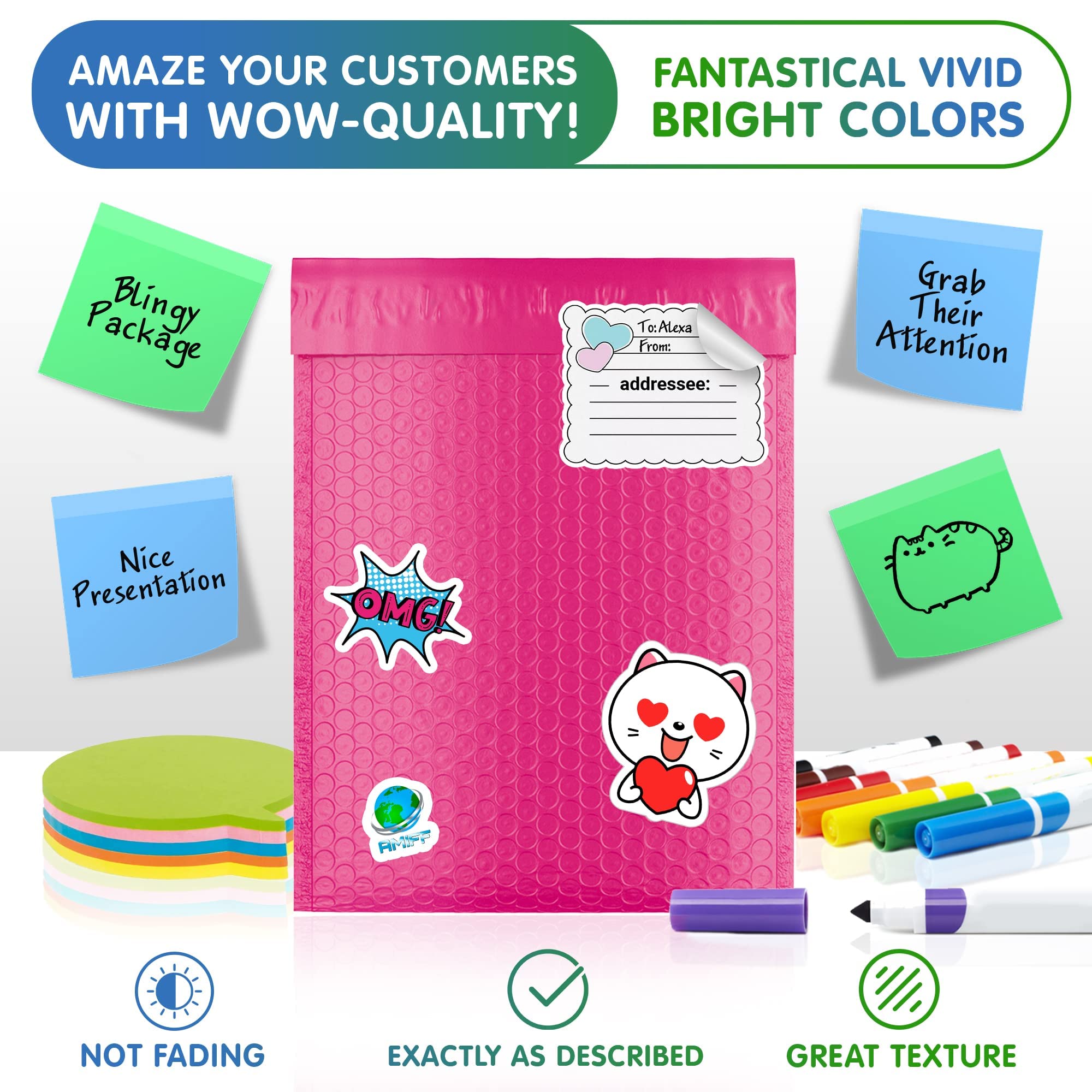 **Pink Poly Bubble Mailers 4x7 Inch - 500 Pack Self Seal Bubble Envelopes for Shipping | Durable, Waterproof, Padded Mailing Bags | Perfect for Ecommerce, Small Business & Online Sellers**