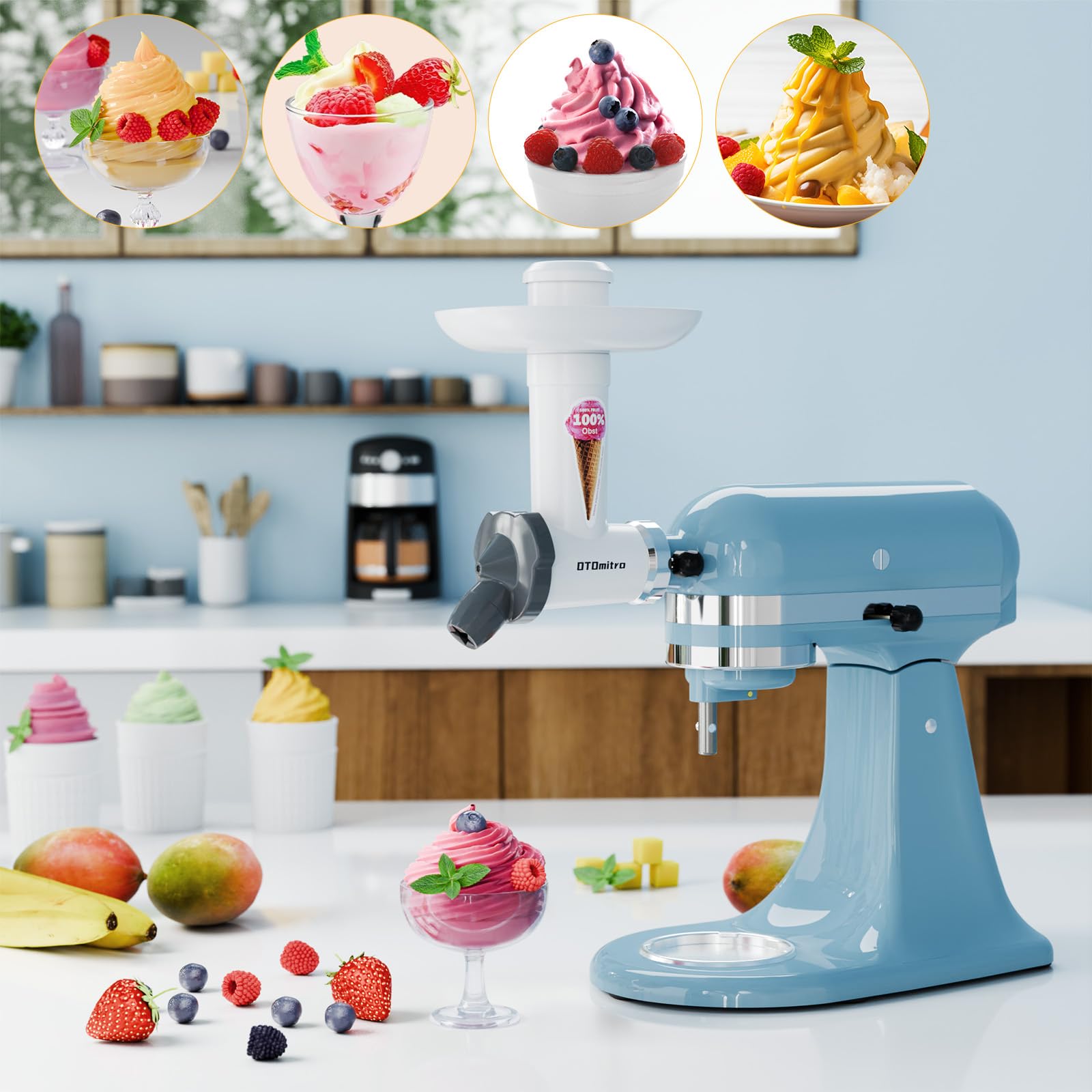 **KitchenAid Stand Mixer Ice Cream Maker Attachment - Dairy-Free, Healthy Frozen Dessert Maker for Soft Serve, Sorbet & Yogurt (Dishwasher Safe) | Perfect for Vegan Treats, Summer Parties & Family Fun**