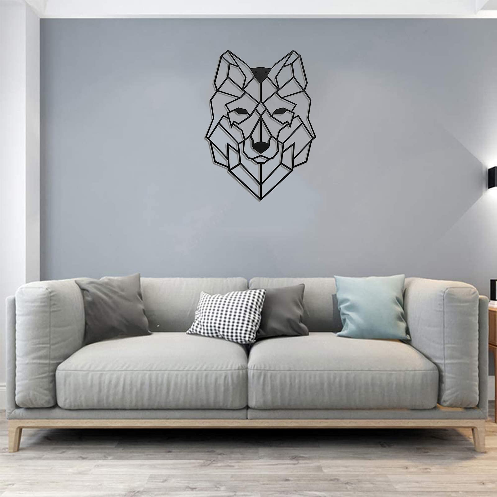 Ylight Metal Wolf Wall Art - Geometric Wolf Head Sculpture for Home & Office Decor | Perfect for Living Room, Bedroom, or Man Cave