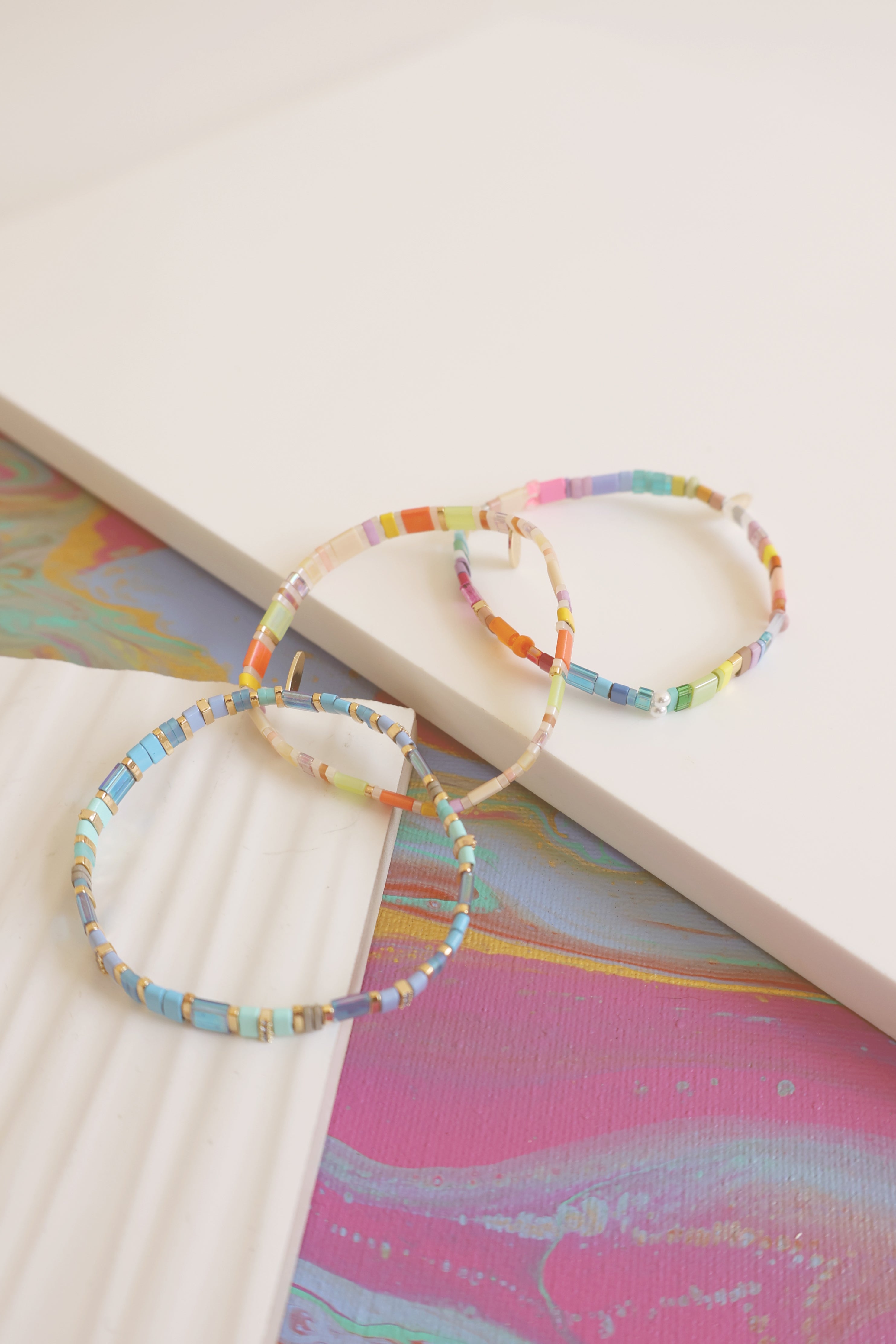 Light Blue Beaded Chicklet Bracelet for Women - Stylish Boho Accessory for Parties, Weddings & Everyday Wear