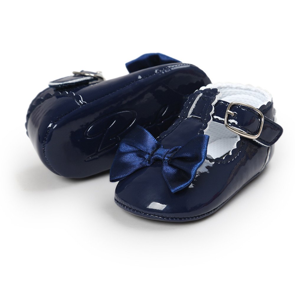 Sparkly Bowknot Mary Jane Flats for Baby Girls - Princess Dress Shoes for First Walkers, Crib Shoes - Perfect for Weddings, Parties & Festivals (Ideal for Special Occasions & Photo Shoots)