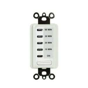 120-Volt In-Wall Digital Timer Switch with 10/20/30/60 Minute Auto Shut Off - White - Perfect for Bathroom Fans, Lights & Appliances