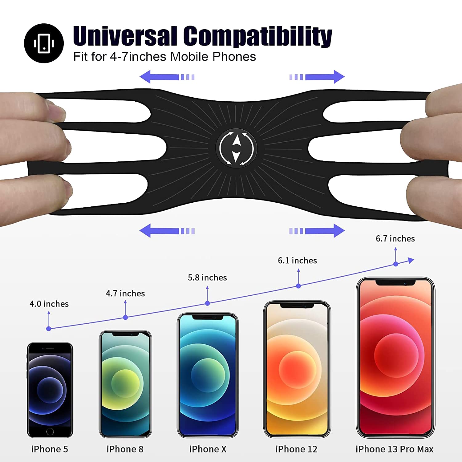 Adjustable Detachable Phone Holder for Backpack Strap - Universal Smartphone Mount for Hiking, Travel & Outdoor Activities - Secure Hands-Free Phone Accessory for iPhone & Android Devices