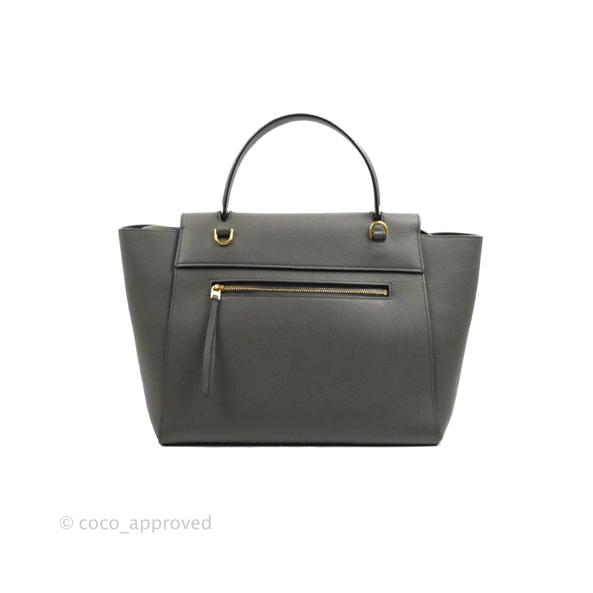 Celine Mini Belt Bag in Grey Grained Calfskin with Gold Hardware - Perfect for Everyday Use, Work & Travel