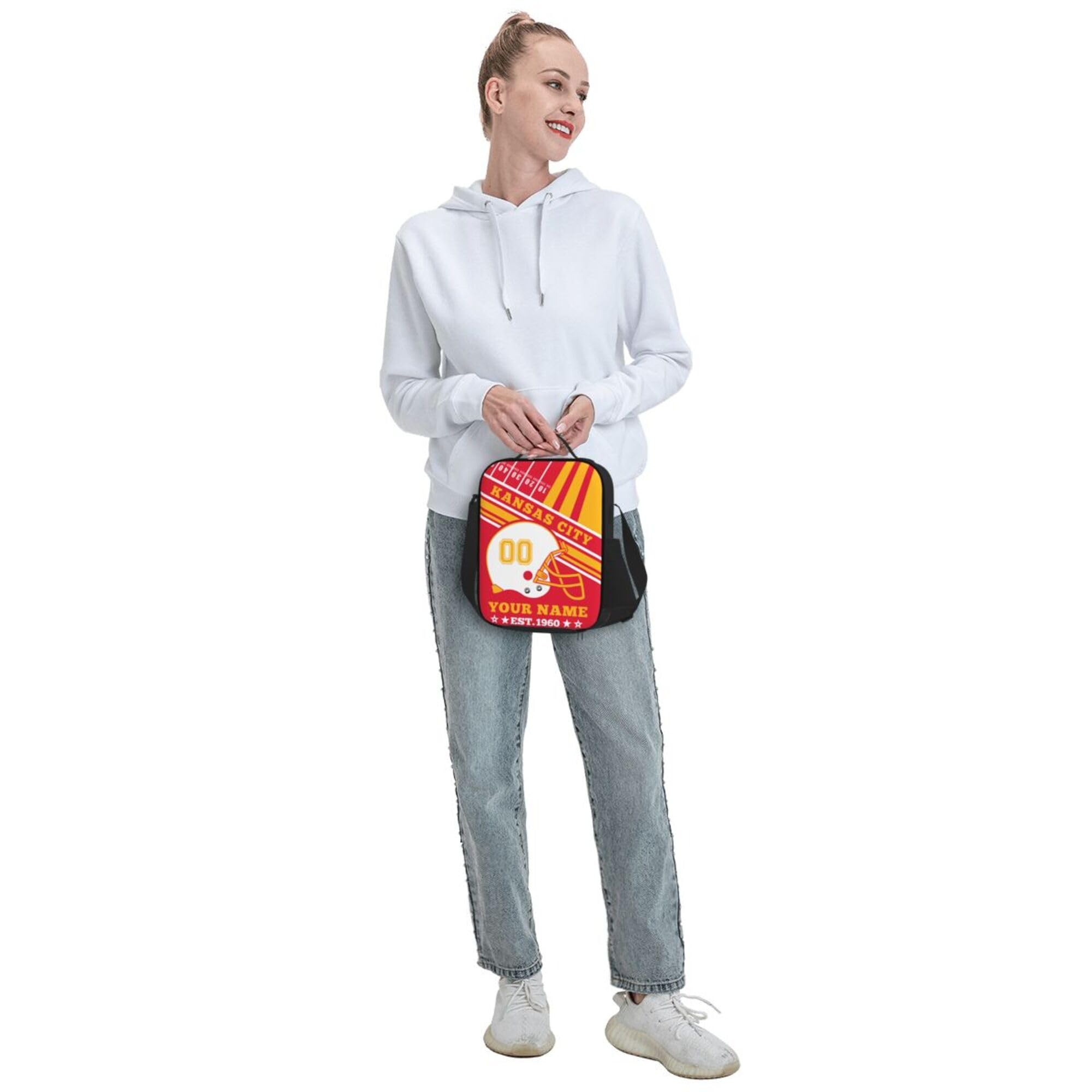 Custom Football Lunch Box - Personalized Insulated Lunch Bag for Football Fans, Office, Work, Picnic & Beach | Unique Sports Gift for Men & Women | Perfect for Game Day, School & Outdoor Activities