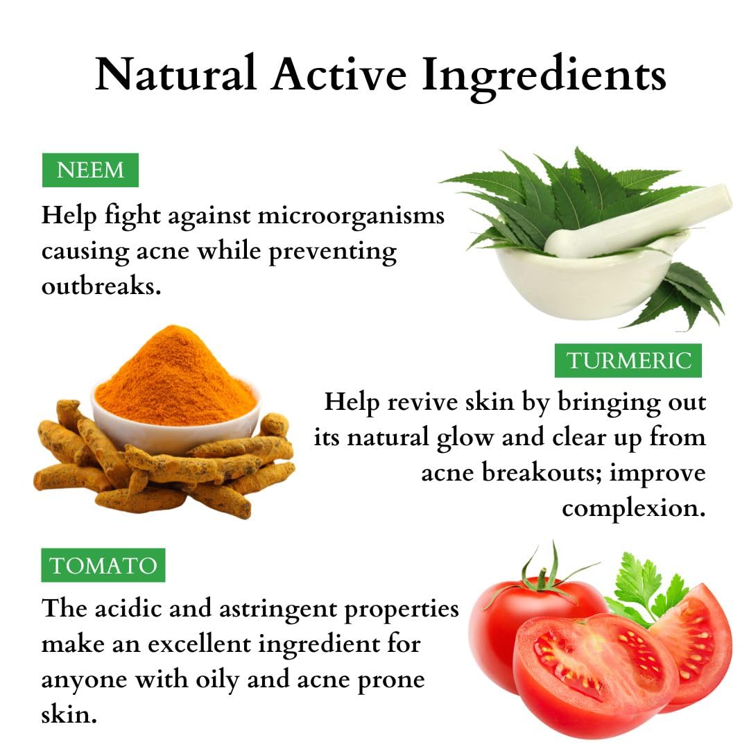 Nutrinorm Acne Clear Face Wash with AHA & BHA Synergy | 5% Curcumin & Neem Exfoliators | Gentle No Micro-Tears Formula | Photoprotectant for Radiant Skin | 100ml | Daily Acne Treatment for Oily & Sensitive Skin | Perfect for Morning & Night Skincare Routine