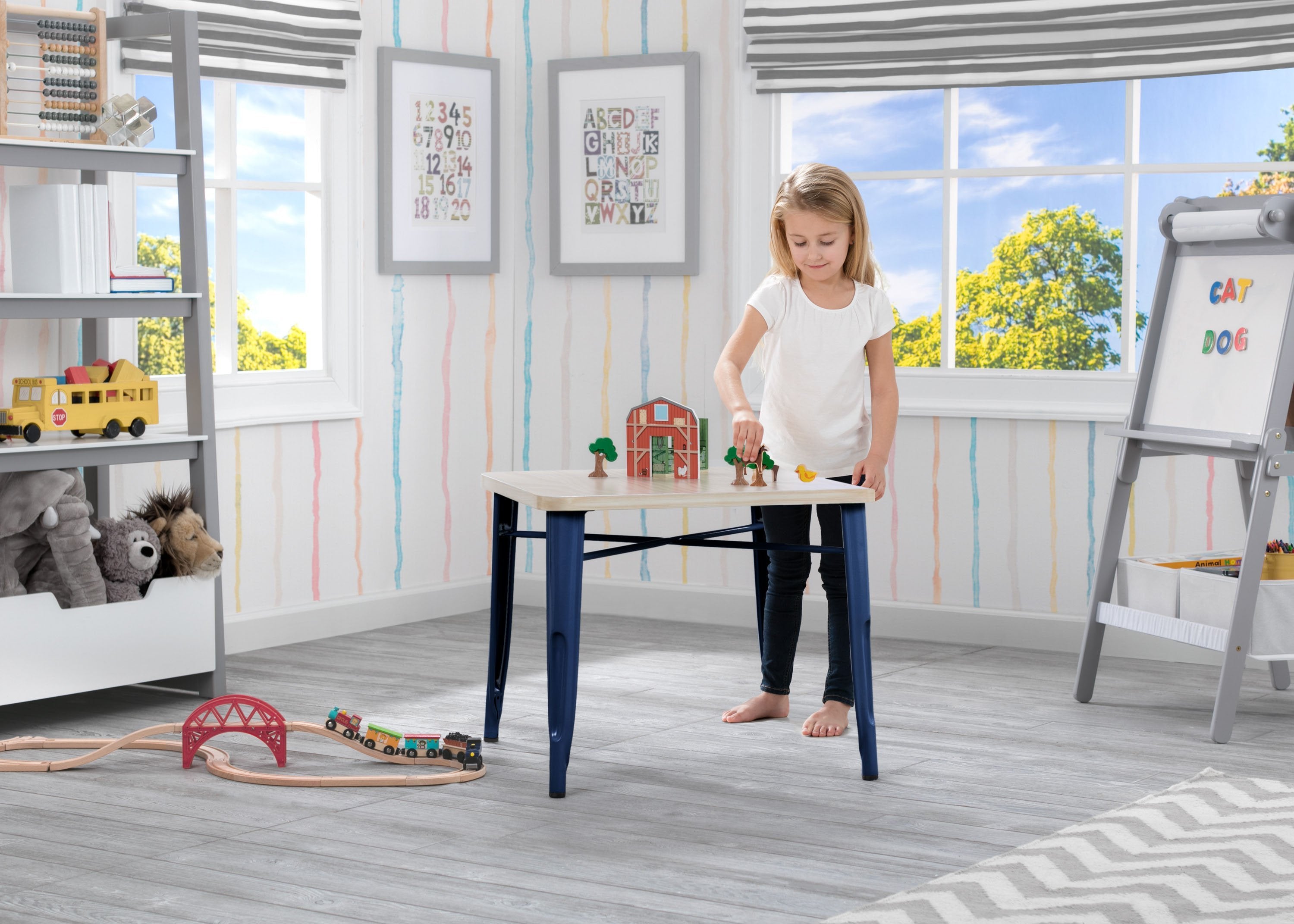 Bistro Kids Play Table - Adjustable Height Activity Table for Toddlers & Children - Perfect for Playroom, Classroom, and Home Learning Activities