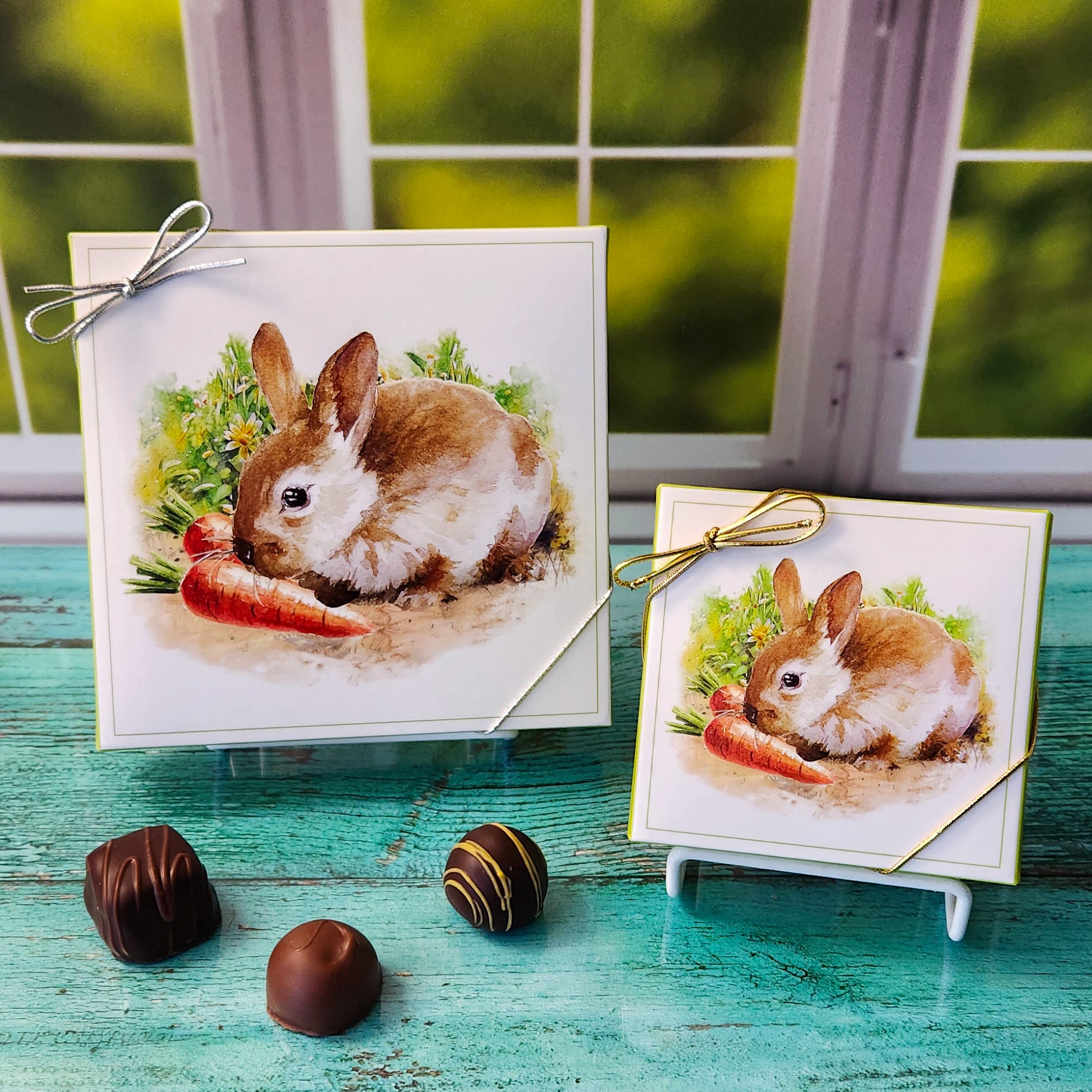 Bunny in Garden Themed Gift Box with Assorted Treats - Perfect for Easter Gifts, Baby Showers & Spring Celebrations