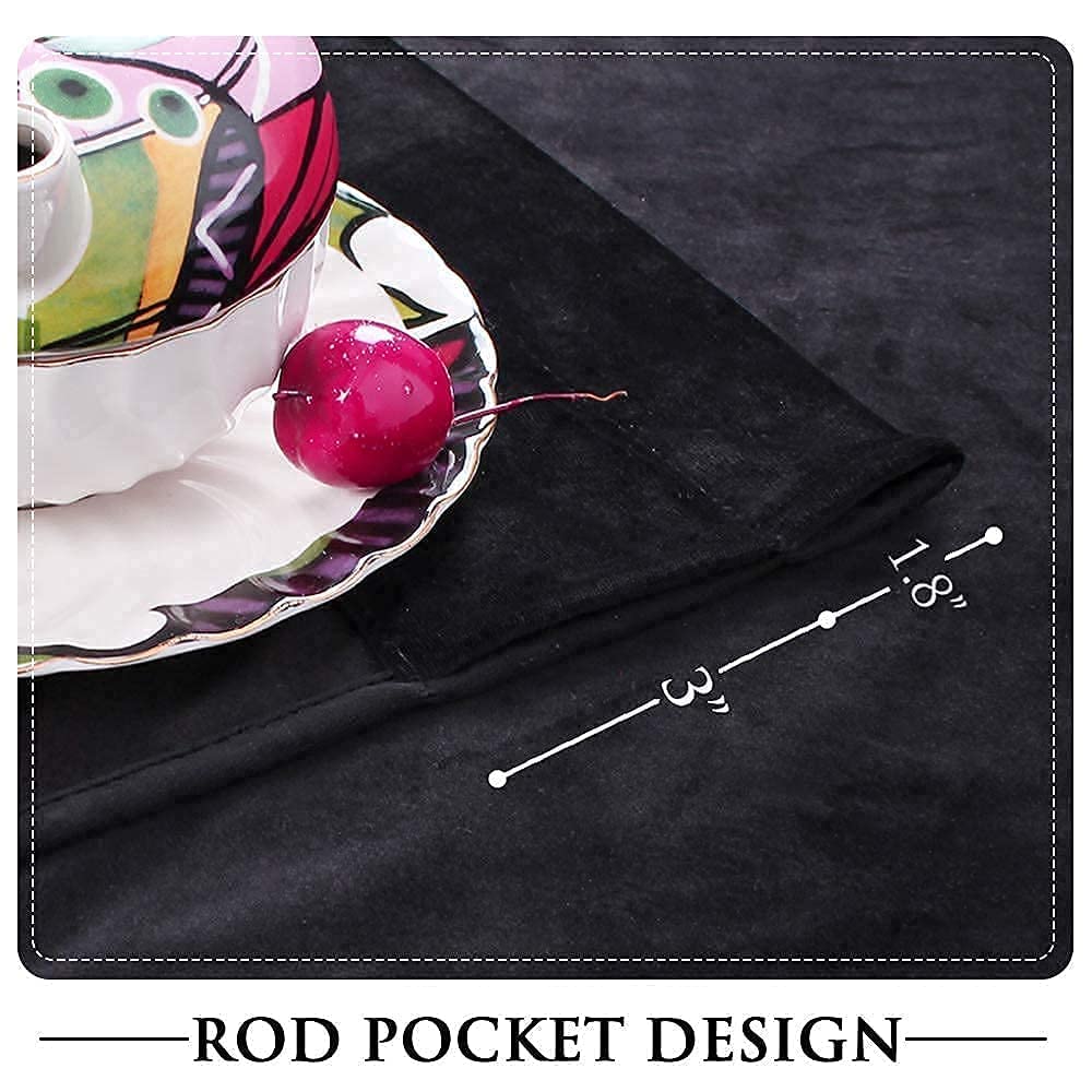 Luxury Velvet Curtains & Valance Set for Living Room, Bedroom - Blackout Thermal Insulated Window Drapes for Home Decor, Wedding, Hotel