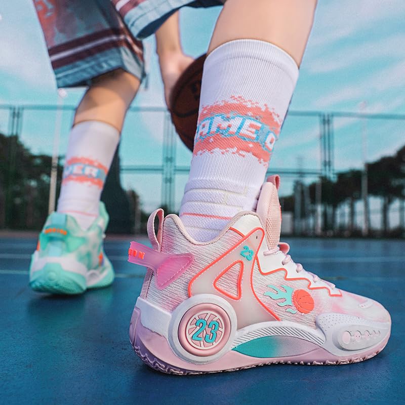 **Unisex High-Top Basketball Shoes - Breathable, Non-Slip, Ultra-Light Sneakers for Men & Women - Perfect for Outdoor Sports, Gym & Street Fashion**