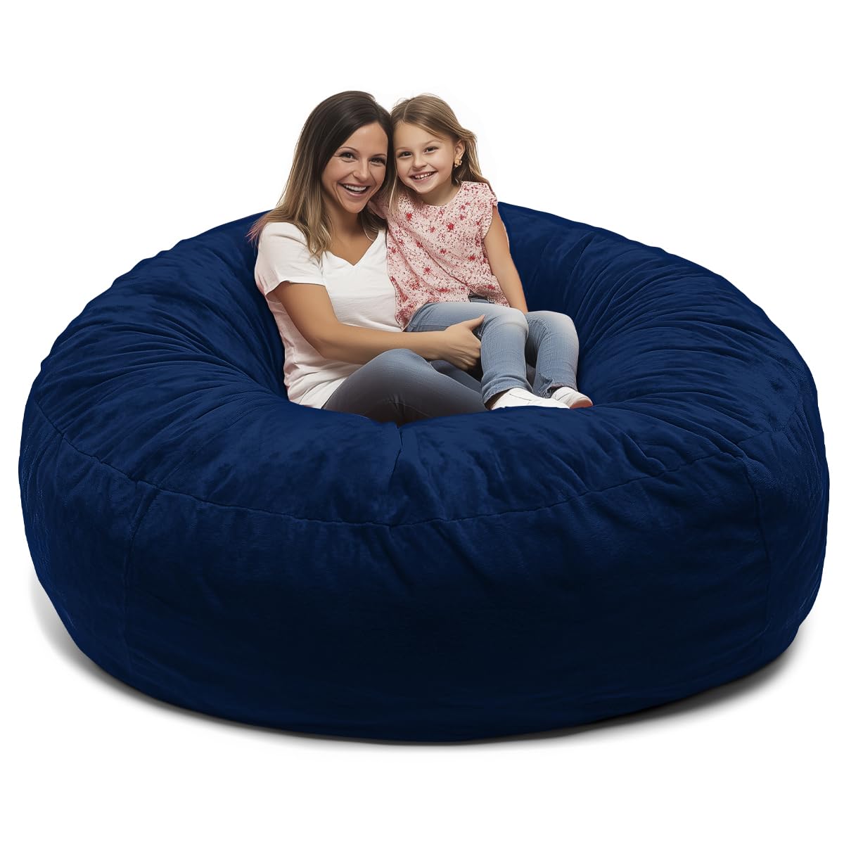 ULTIMATE SACK 6ft Oversized Bean Bag Chair for Adults - Navy Suede Comfortable Lounge Sofa & Loveseat Furniture for Living Room, Bedroom, Game Room and Dorm