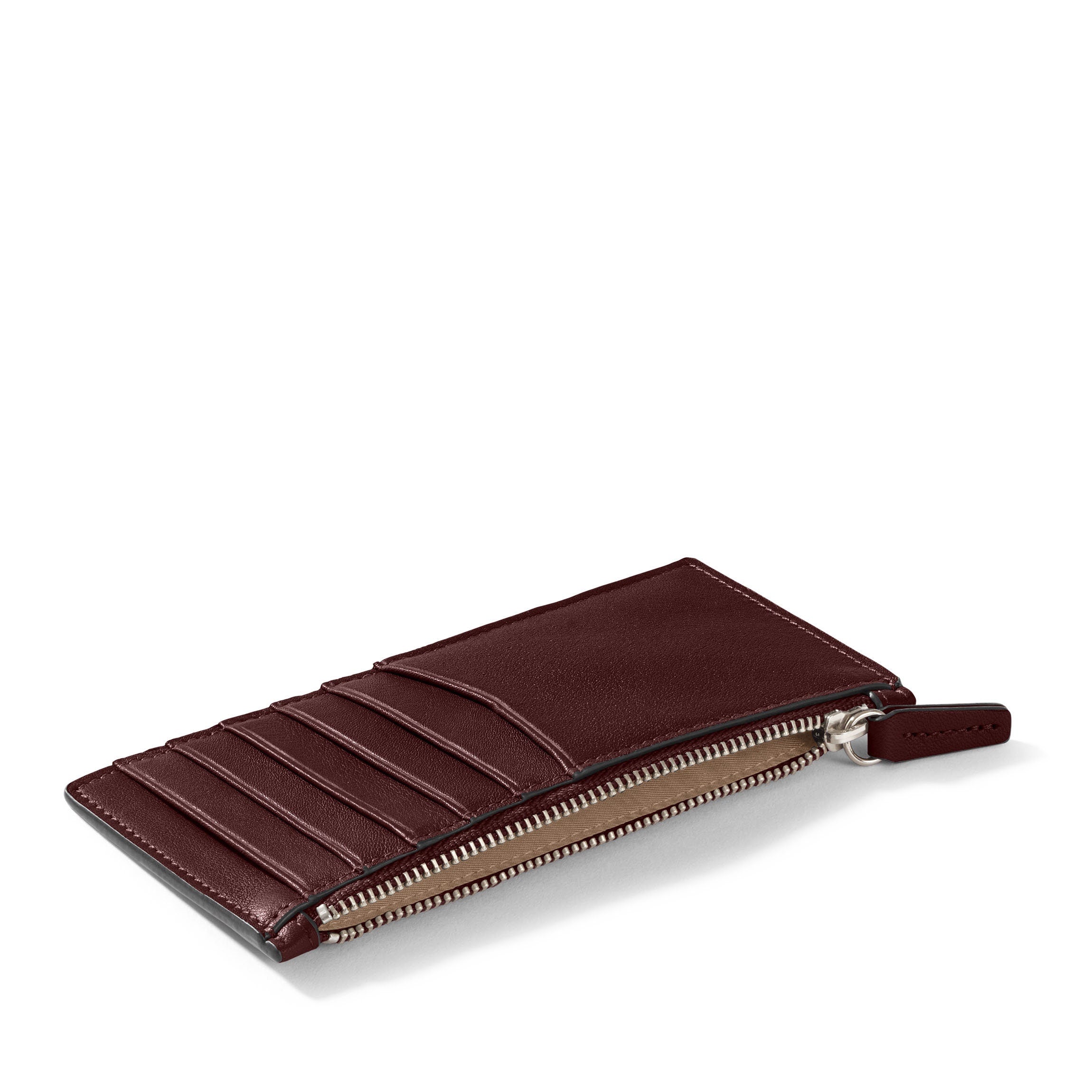 Devon Slim Zip Card Case in Bordeaux - RFID Blocking Wallet for Men & Women - Perfect for Travel, Business & Everyday Use