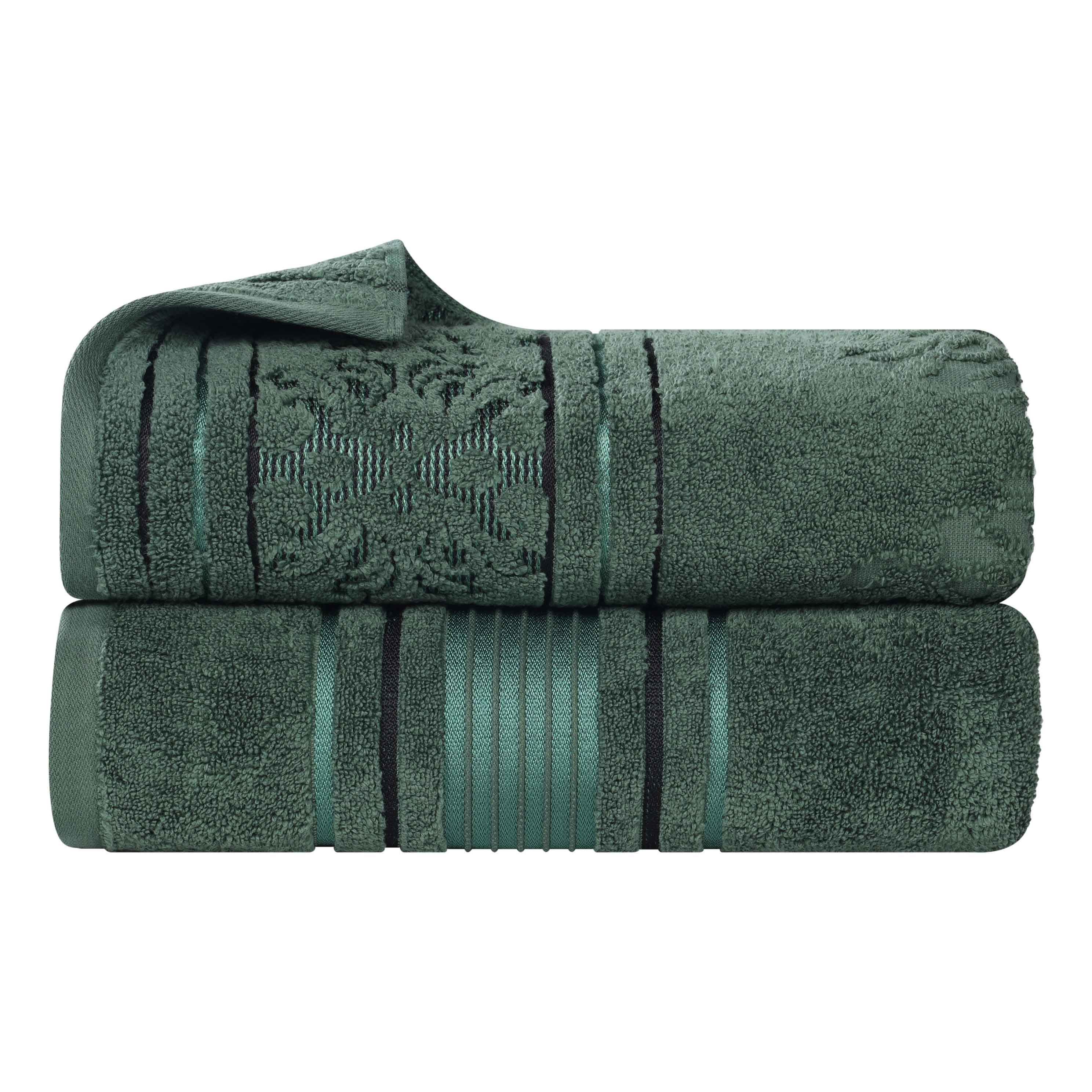 Premium 100% Zero Twist Cotton Bath Sheet Set of 2 - Ultra Soft & Absorbent Solid & Jacquard Floral Design - Luxury Bath Towels for Spa, Hotel & Home Use