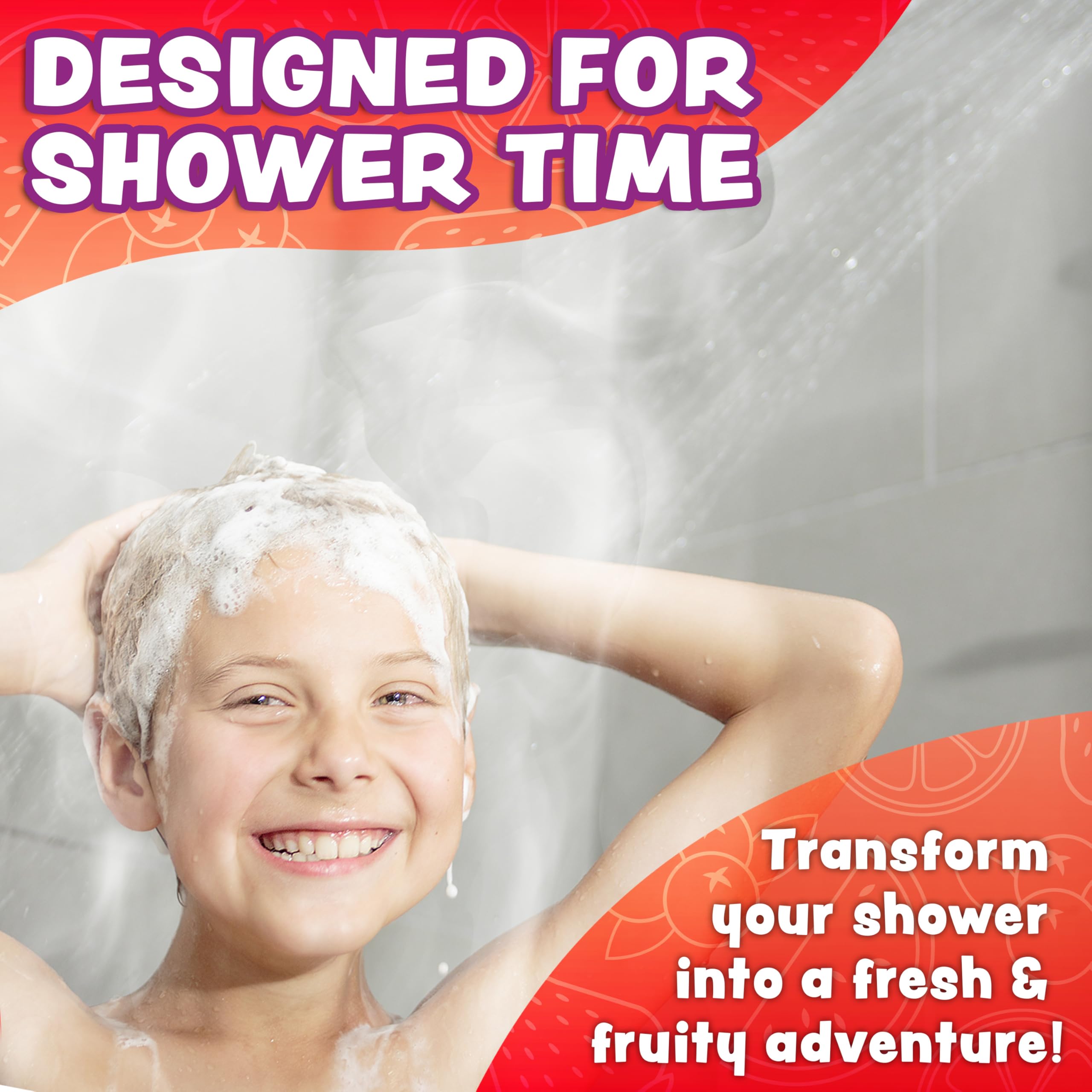 Tub Works® Fruit Fusion™ Kids Shower Steamers - 12 Pack Variety | Fresh & Fruity Aromatherapy Shower Bombs | Sensory Bath Alternative for Children | Perfect for Relaxing Bath Time, Birthday Gifts & Spa Day Fun