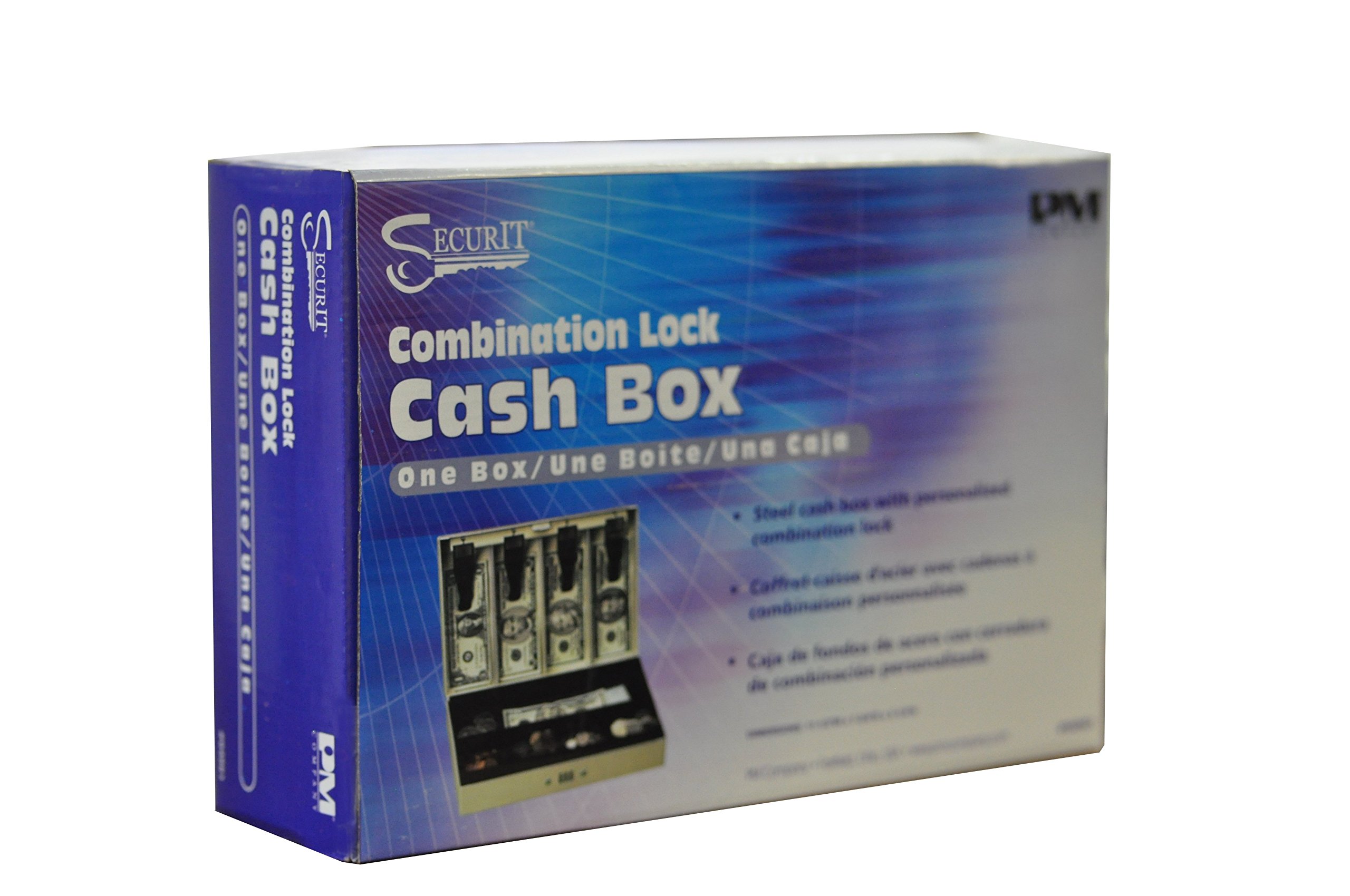 PM Company SecurIT Combination Cash Lock Box - 11.5 x 7.75 x 3.25 Inches Beige Safe Deposit Box for Home, Office & Business - Secure Money, Jewelry & Important Documents (04961)
