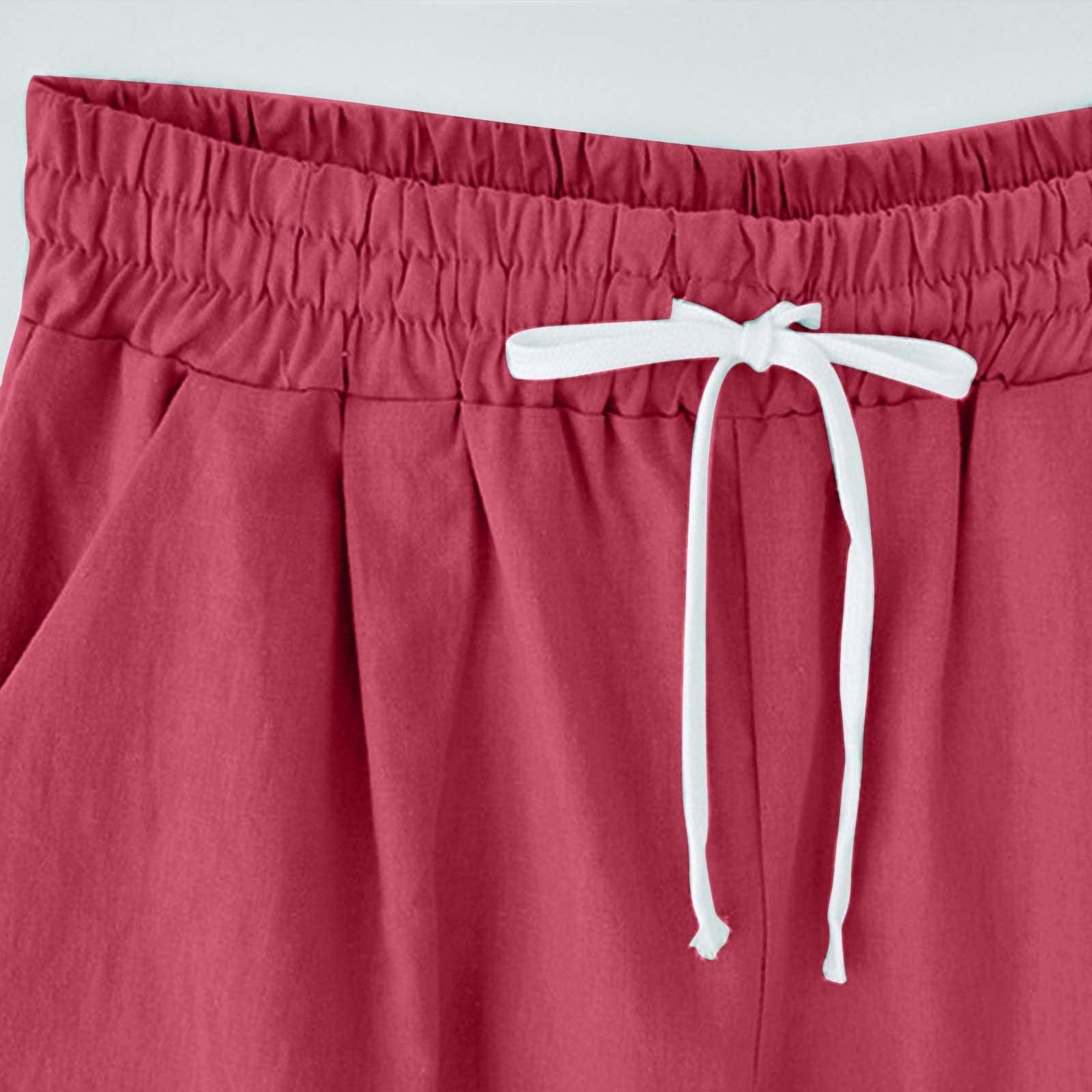 Women's Linen Bermuda Shorts - Plus Size Cotton Lounge & Gym Shorts